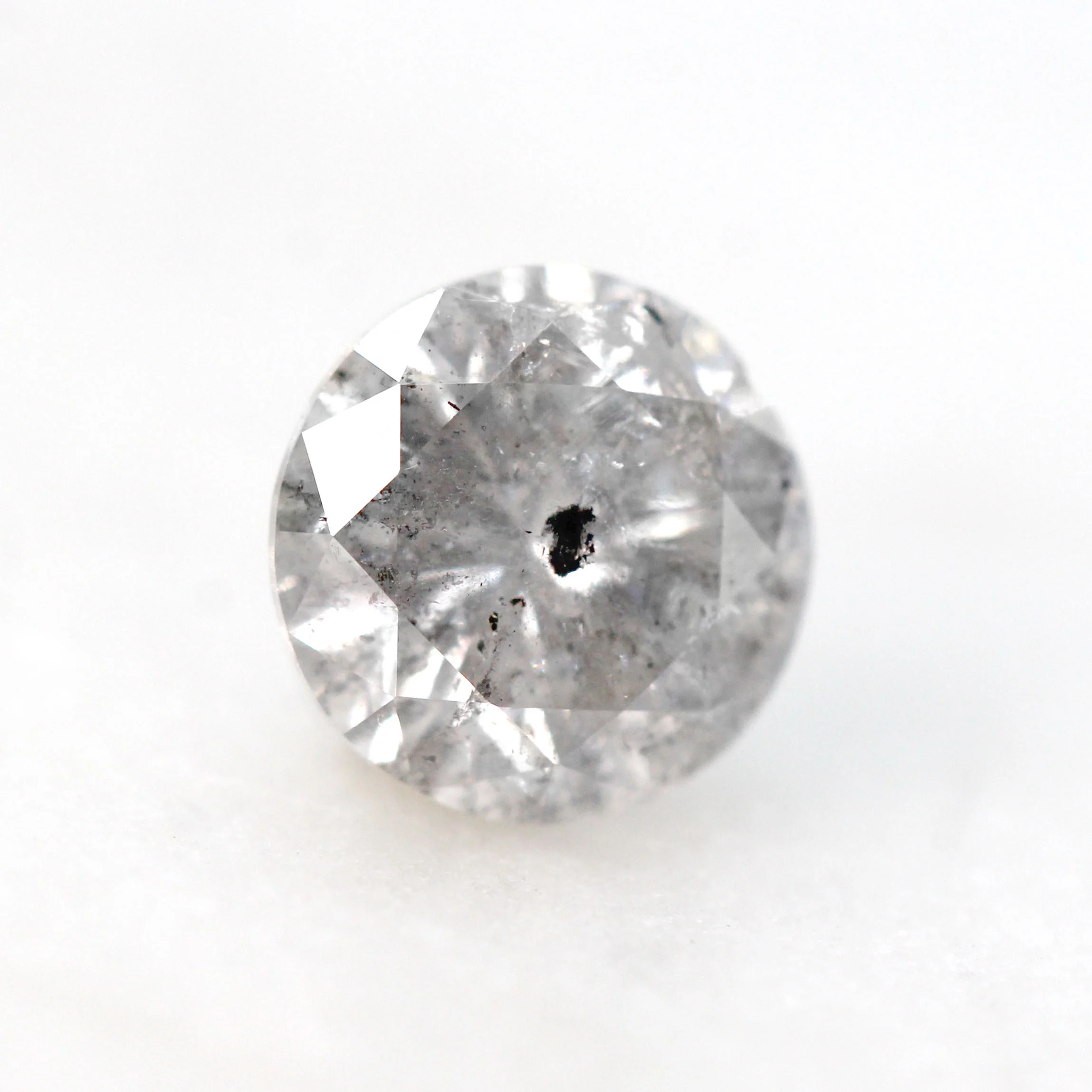1.14 Carat Round Stormy Gray Salt and Pepper Diamond for Custom Work - Inventory Code SGR114 - Image 3