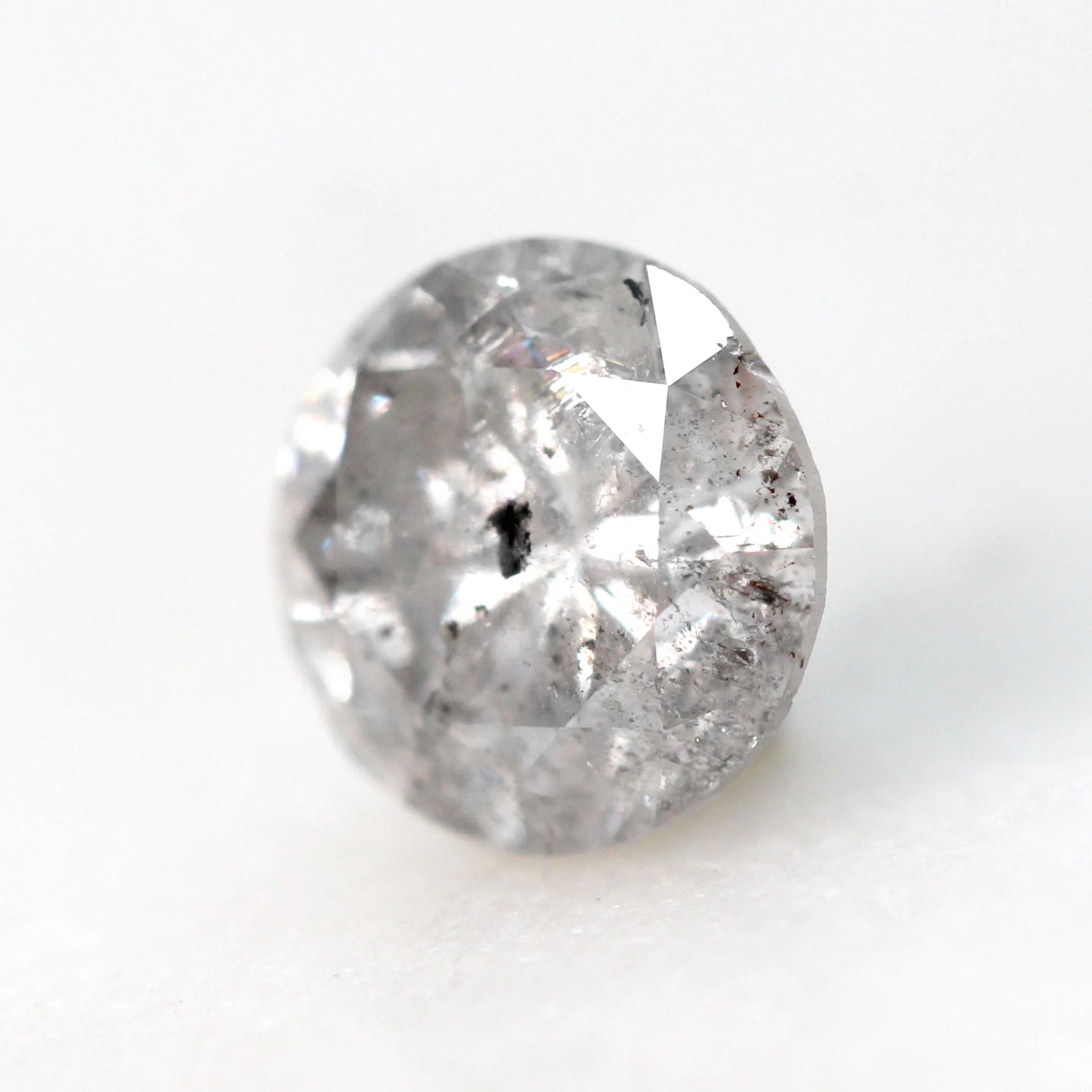 1.14 Carat Round Stormy Gray Salt and Pepper Diamond for Custom Work - Inventory Code SGR114 - Image 4