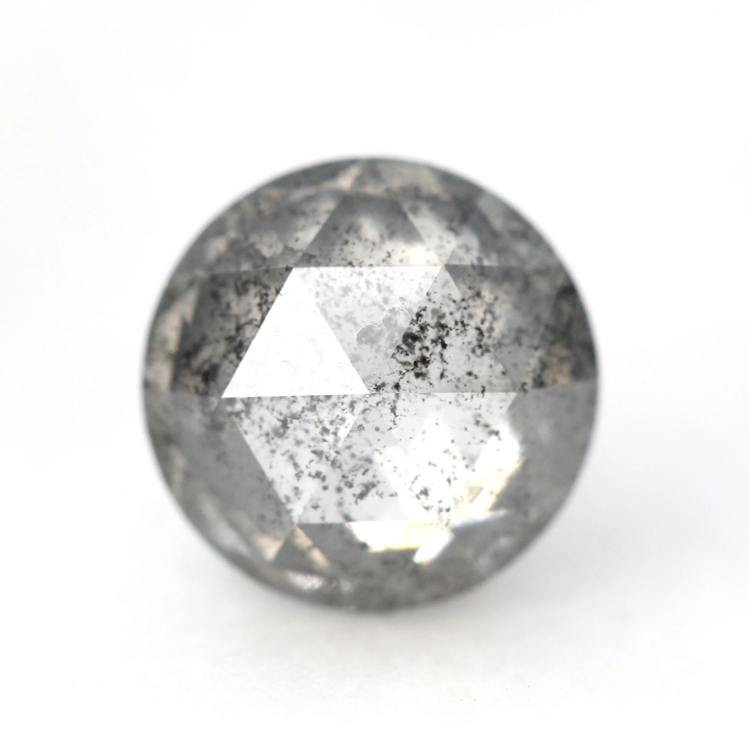 1.15 Carat Round Rose Cut Gray Salt and Pepper Diamond for Custom Work - Inventory Code DCR115