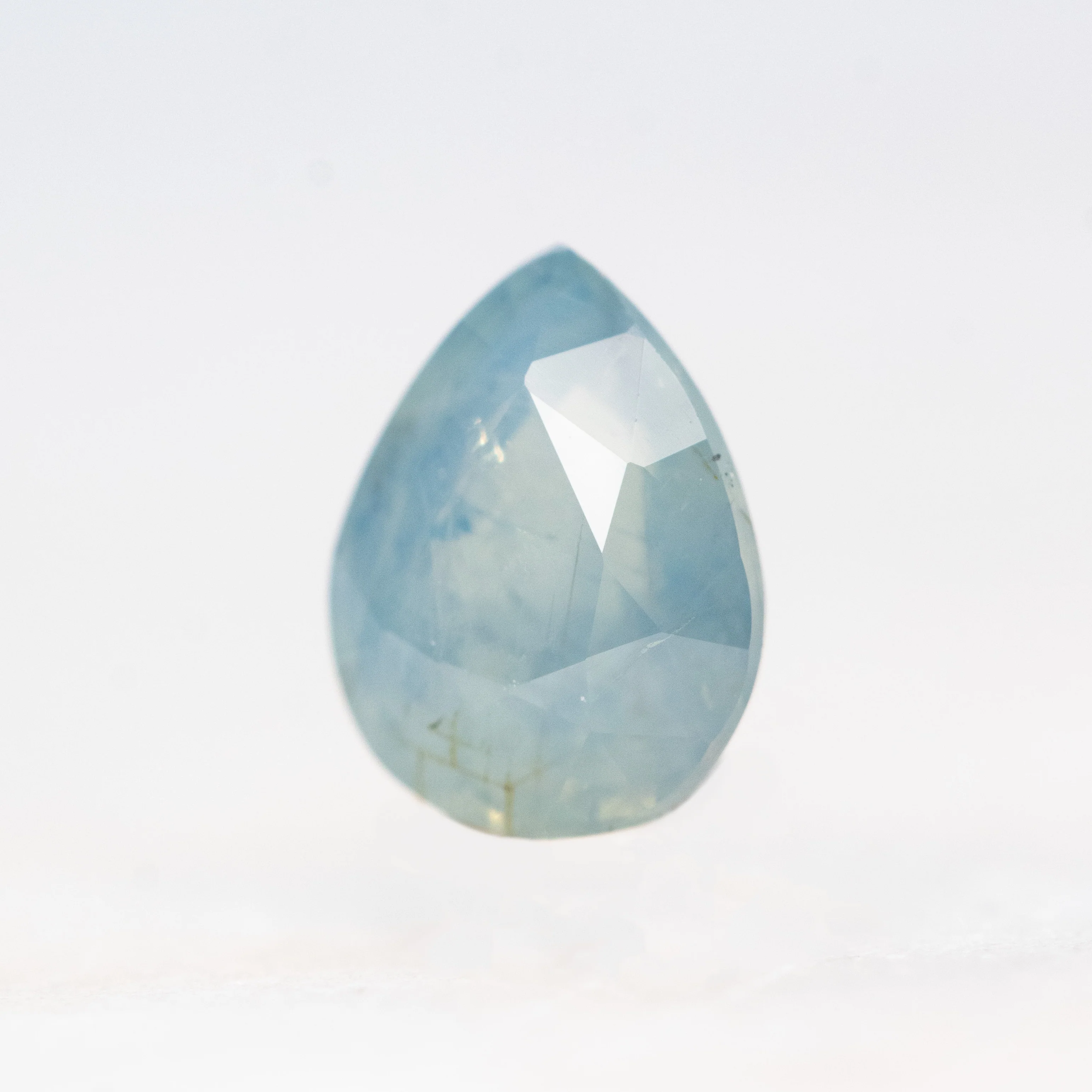 1.16 Carat Light Blue Opalescent Pear Sapphire for Custom Work - Inventory Code LBPS116 - Image 3