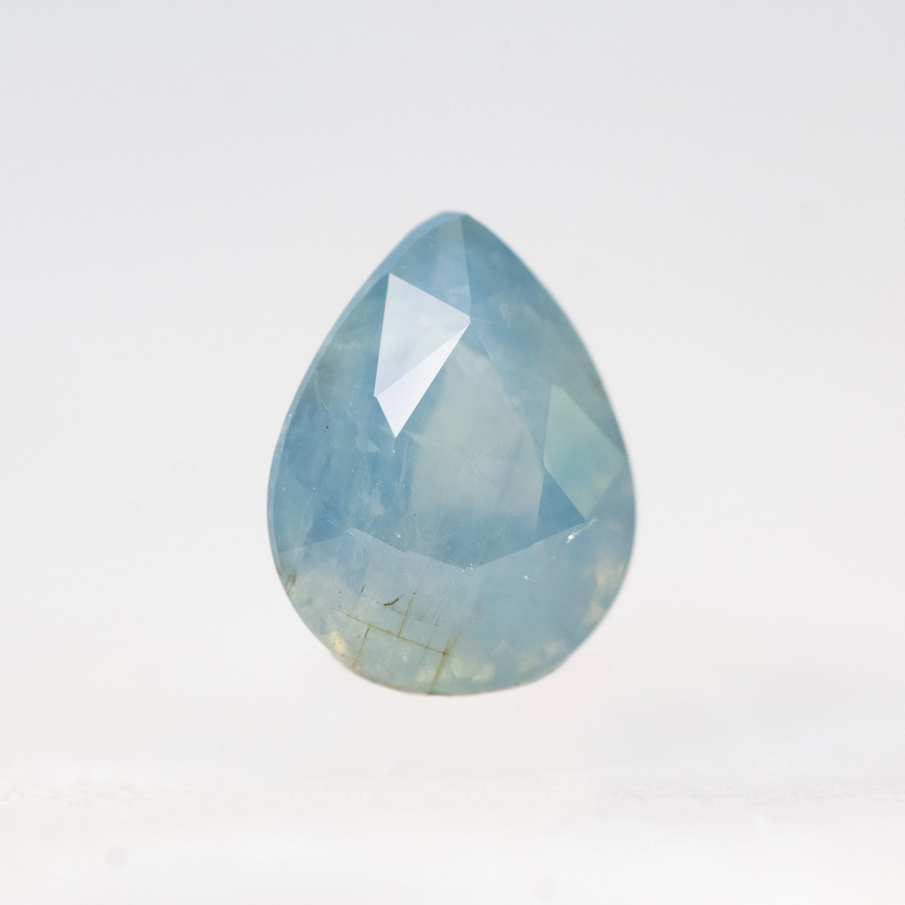 1.16 Carat Light Blue Opalescent Pear Sapphire for Custom Work - Inventory Code LBPS116 - Image 4