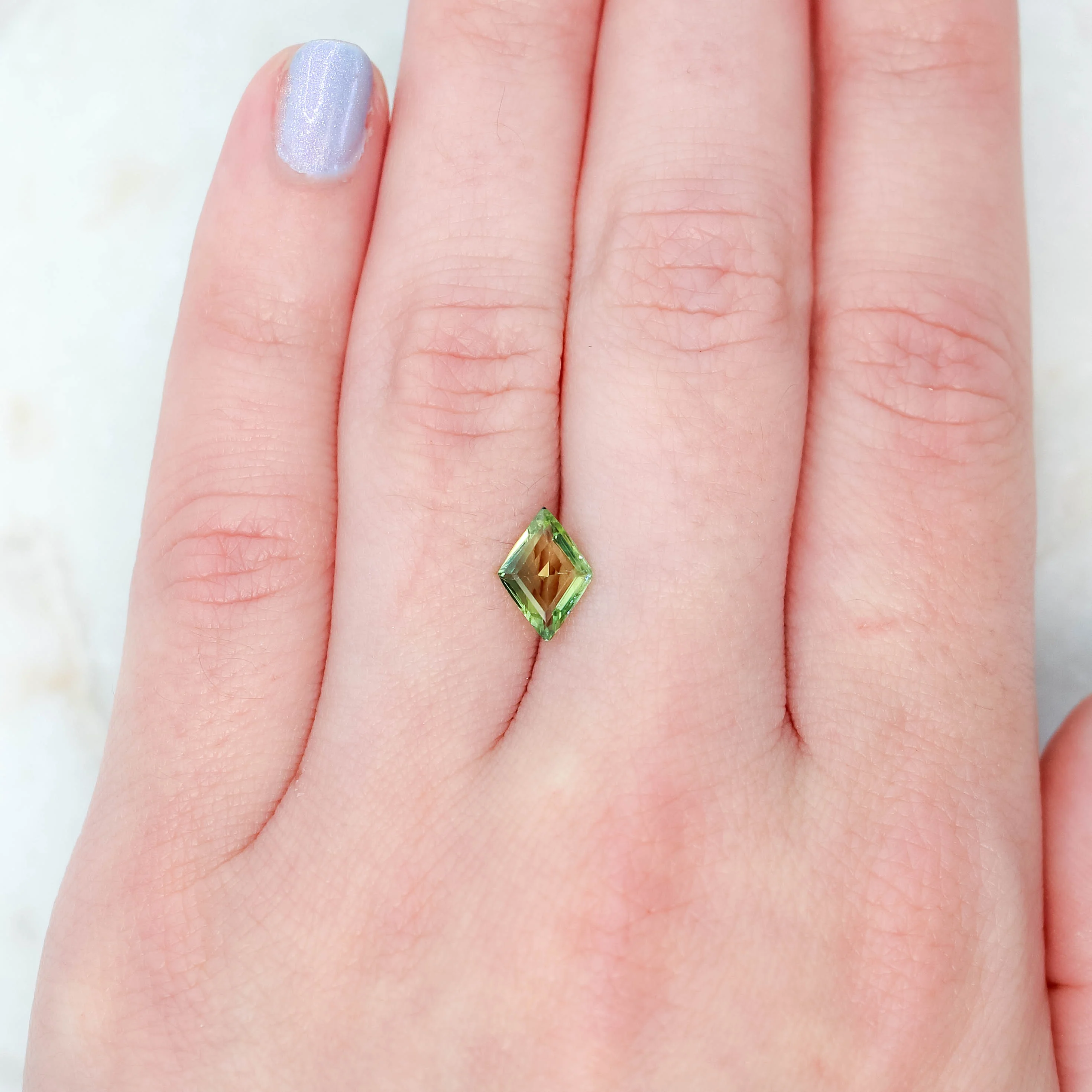 1.16 Carat Light Green Lozenge Sapphire for Custom Work - Inventory Code GLS116 - Image 2