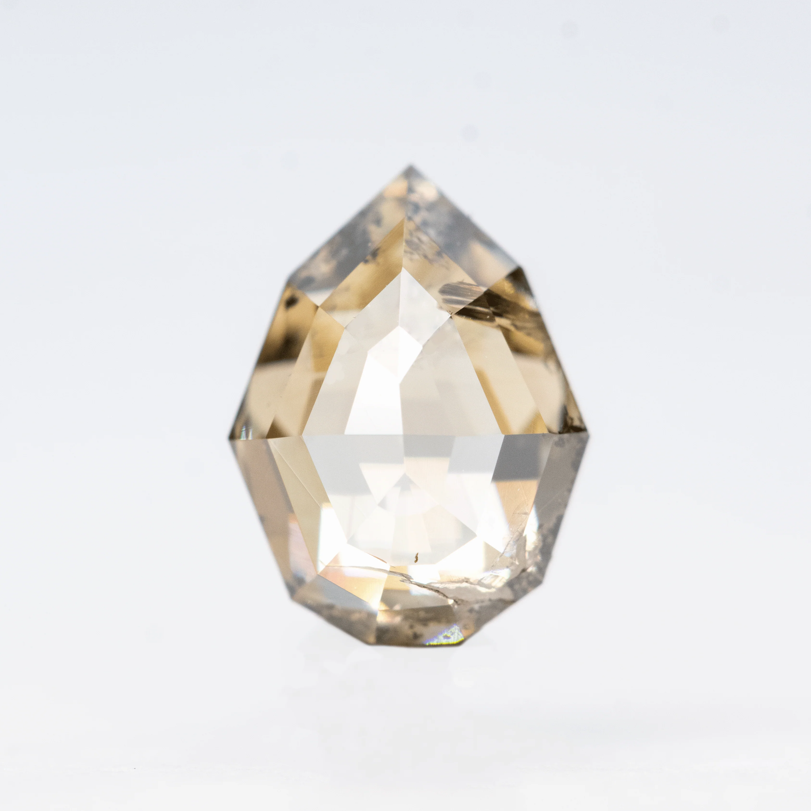 1.17 Carat Champagne Geometric Pear Salt and Pepper Diamond for Custom Work - Inventory Code CCGP117