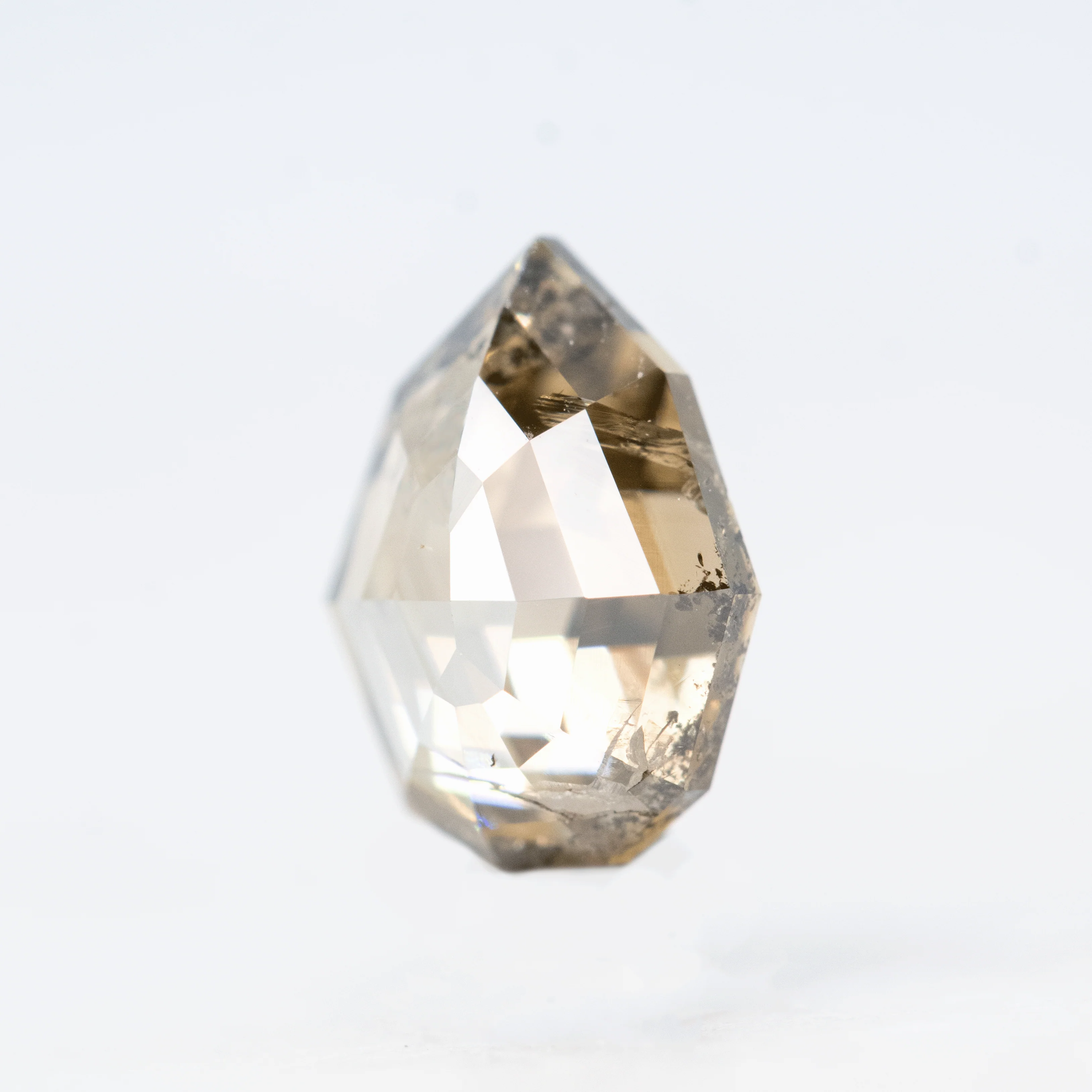 1.17 Carat Champagne Geometric Pear Salt and Pepper Diamond for Custom Work - Inventory Code CCGP117 - Image 3