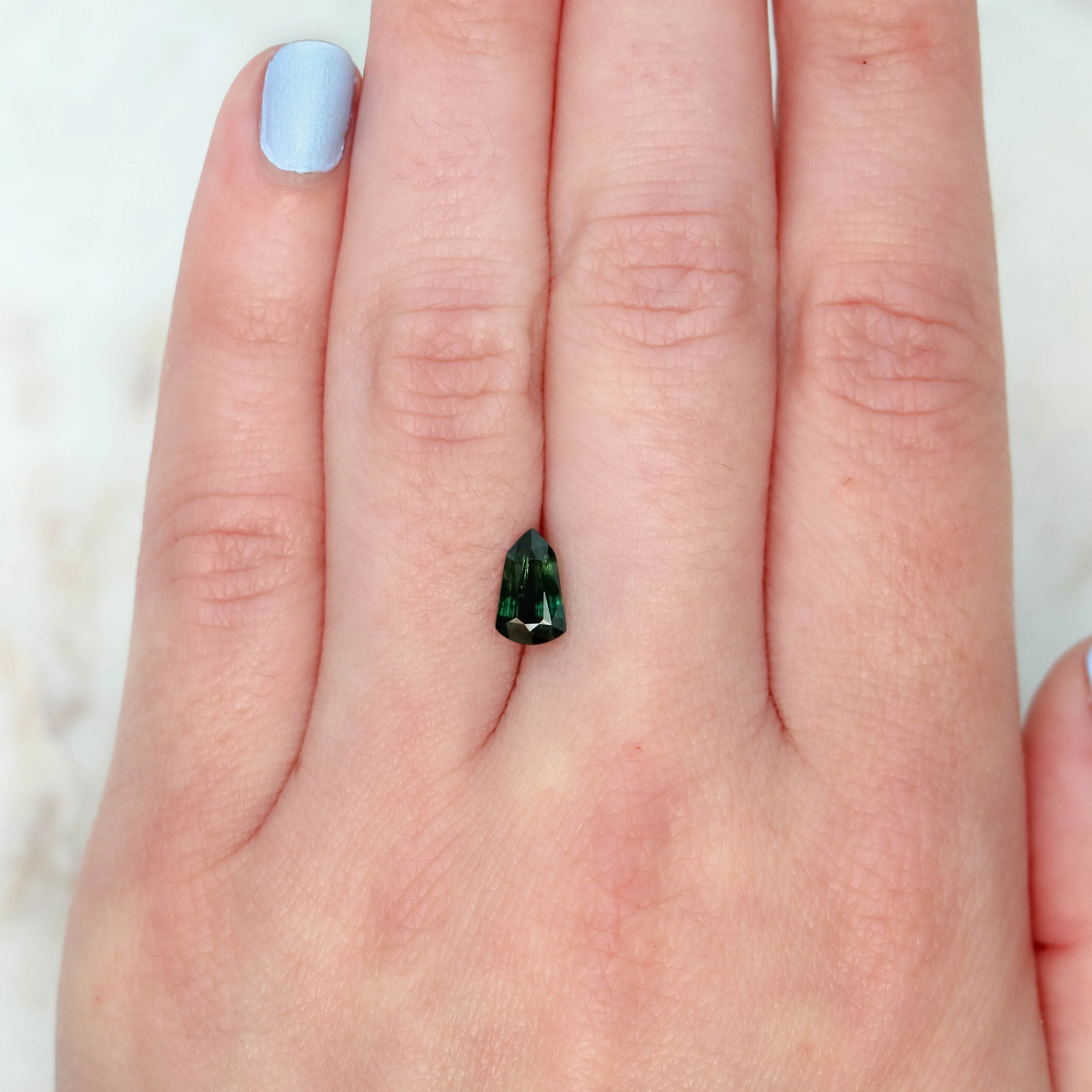 1.17 Carat Green Shield Sapphire for Custom Work - Inventory Code GSS117 - Image 2