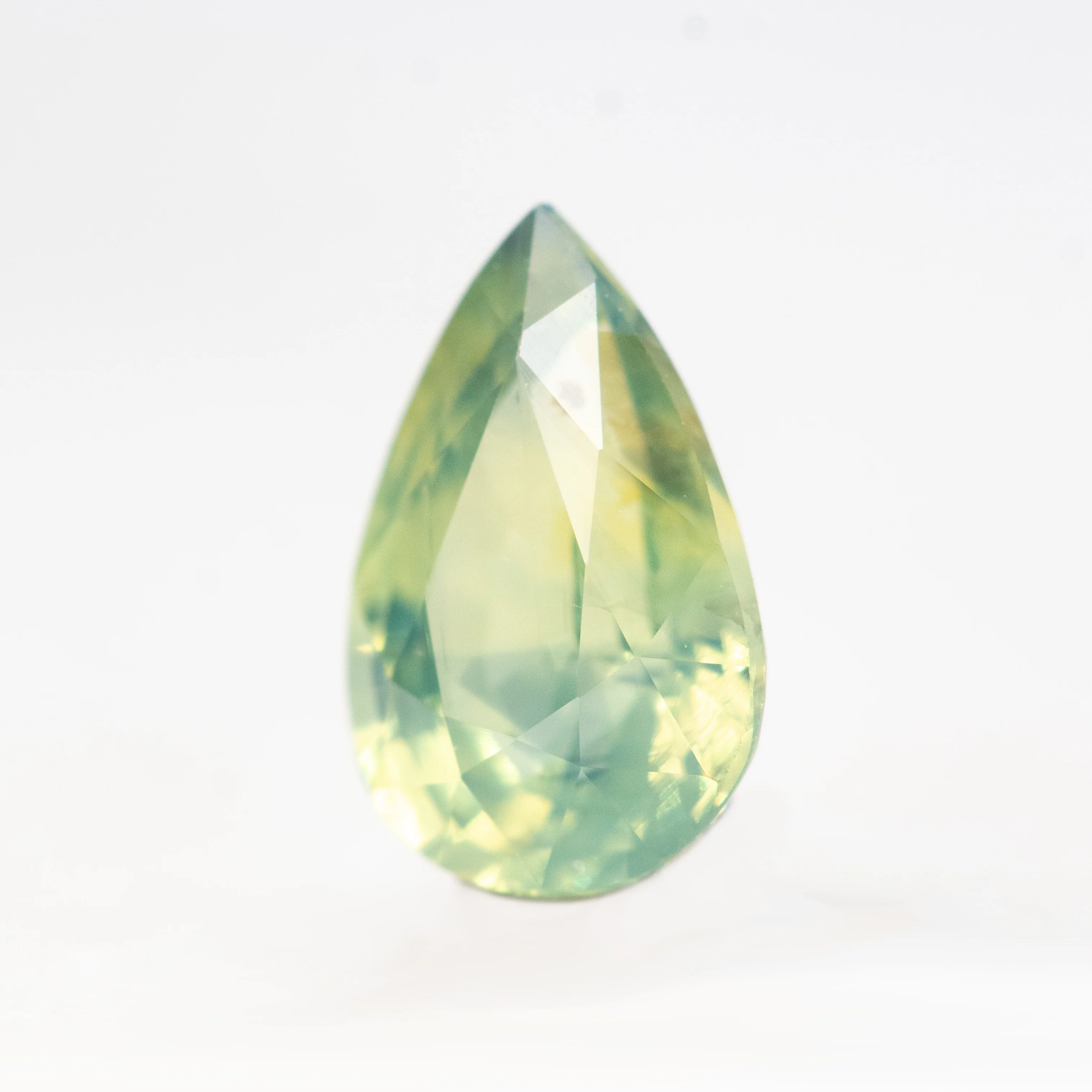 1.18 Carat Light Green Pear Sapphire for Custom Work - Inventory Code LGPS118 - Image 3