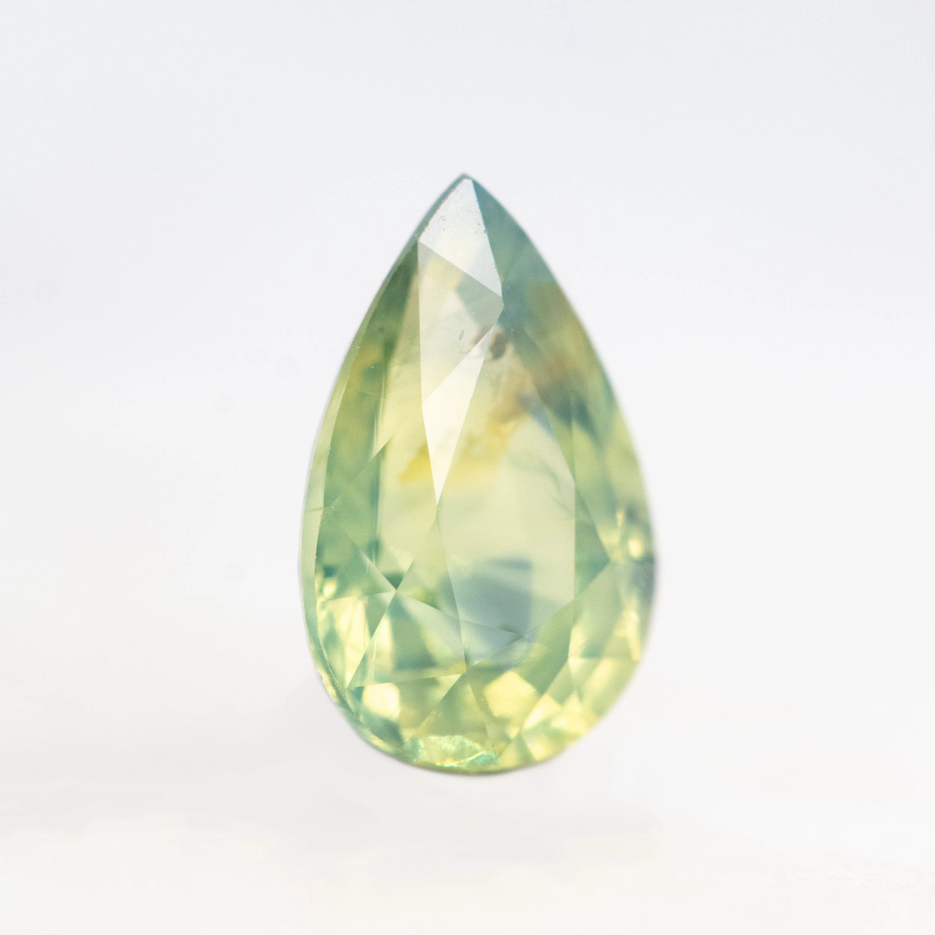 1.18 Carat Light Green Pear Sapphire for Custom Work - Inventory Code LGPS118 - Image 4