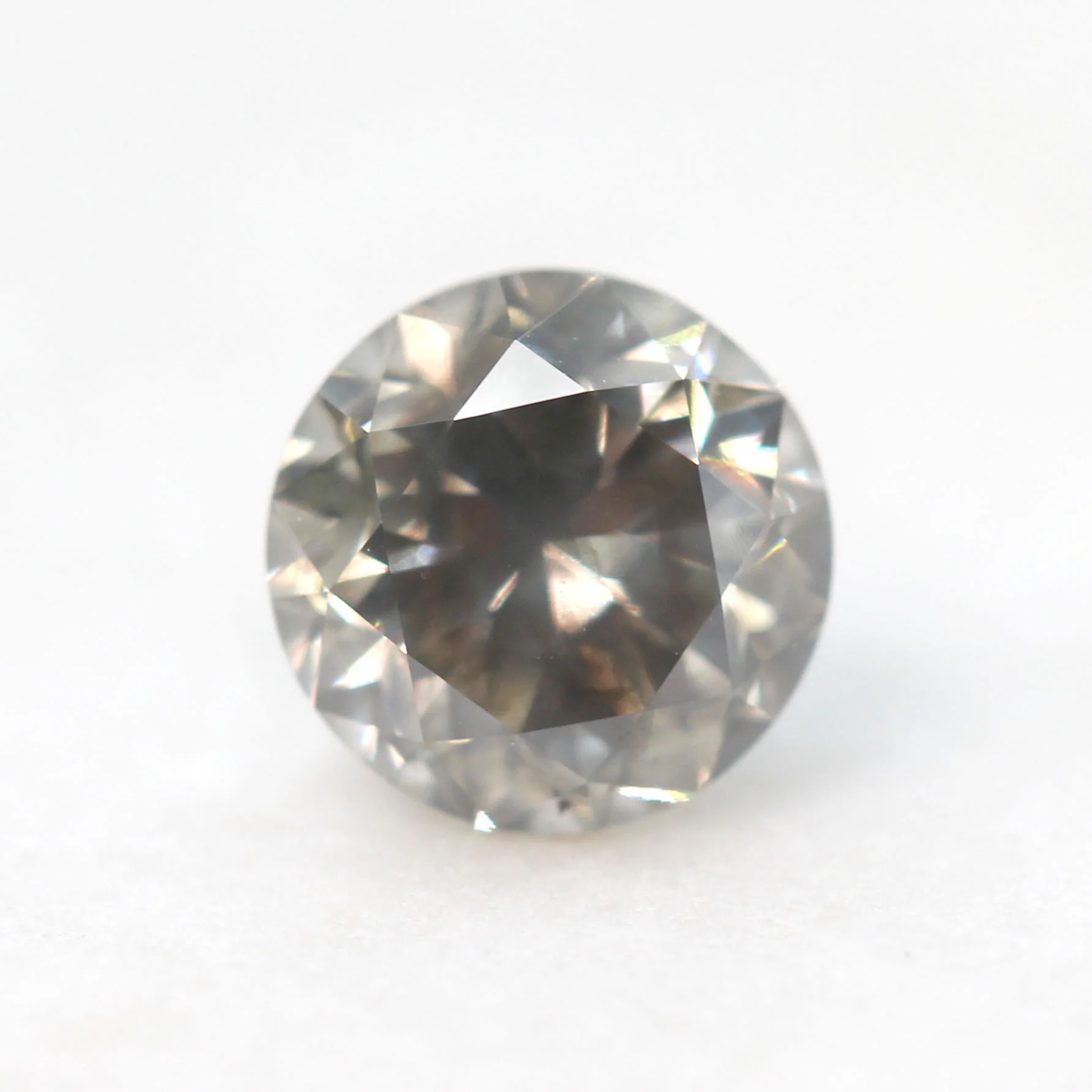 1.18 Carat Round Champagne Gray Diamond for Custom Work - Inventory Code SCR118