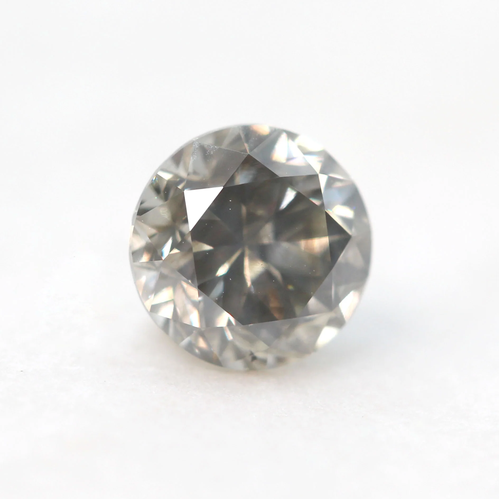 1.18 Carat Round Champagne Gray Diamond for Custom Work - Inventory Code SCR118 - Image 3