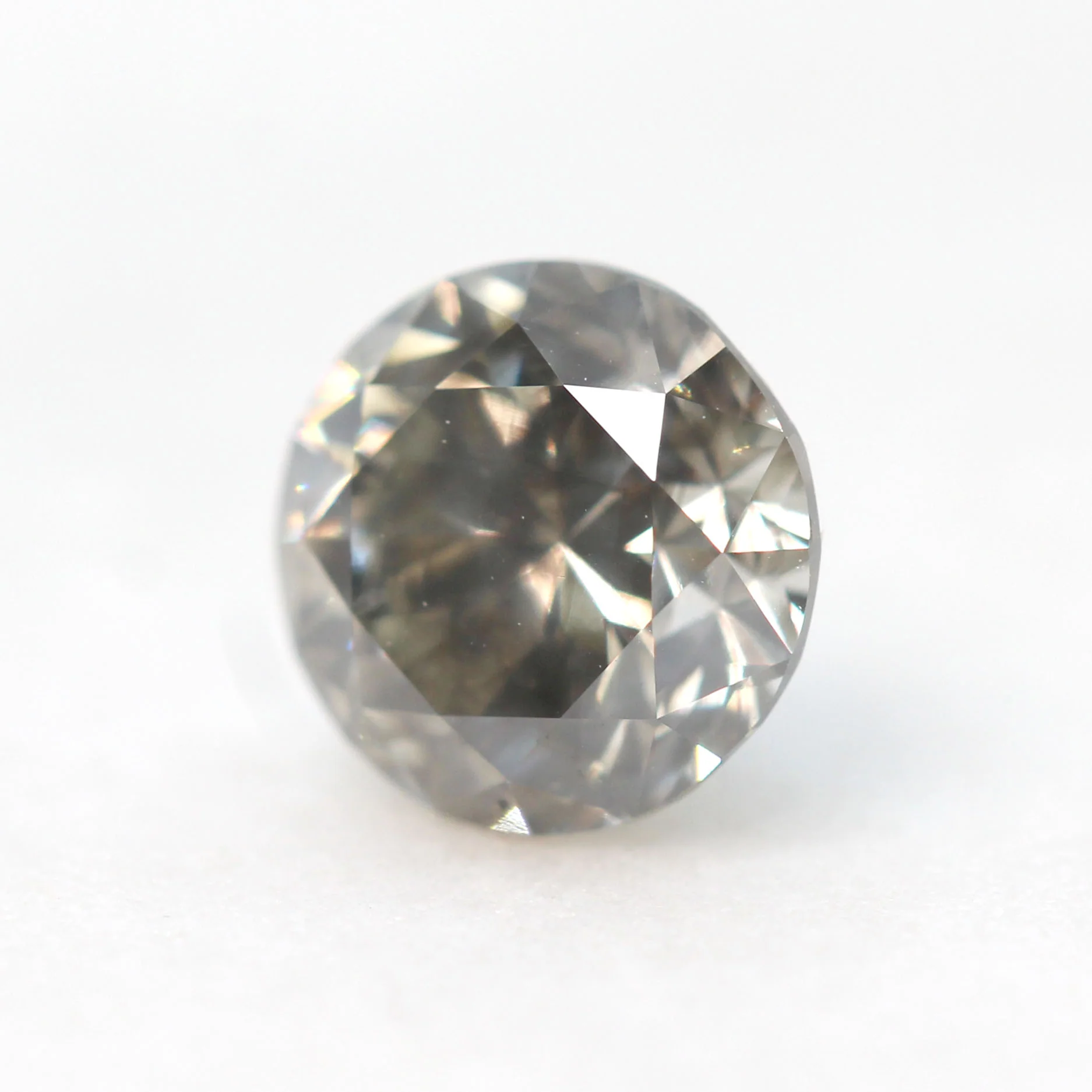 1.18 Carat Round Champagne Gray Diamond for Custom Work - Inventory Code SCR118 - Image 4