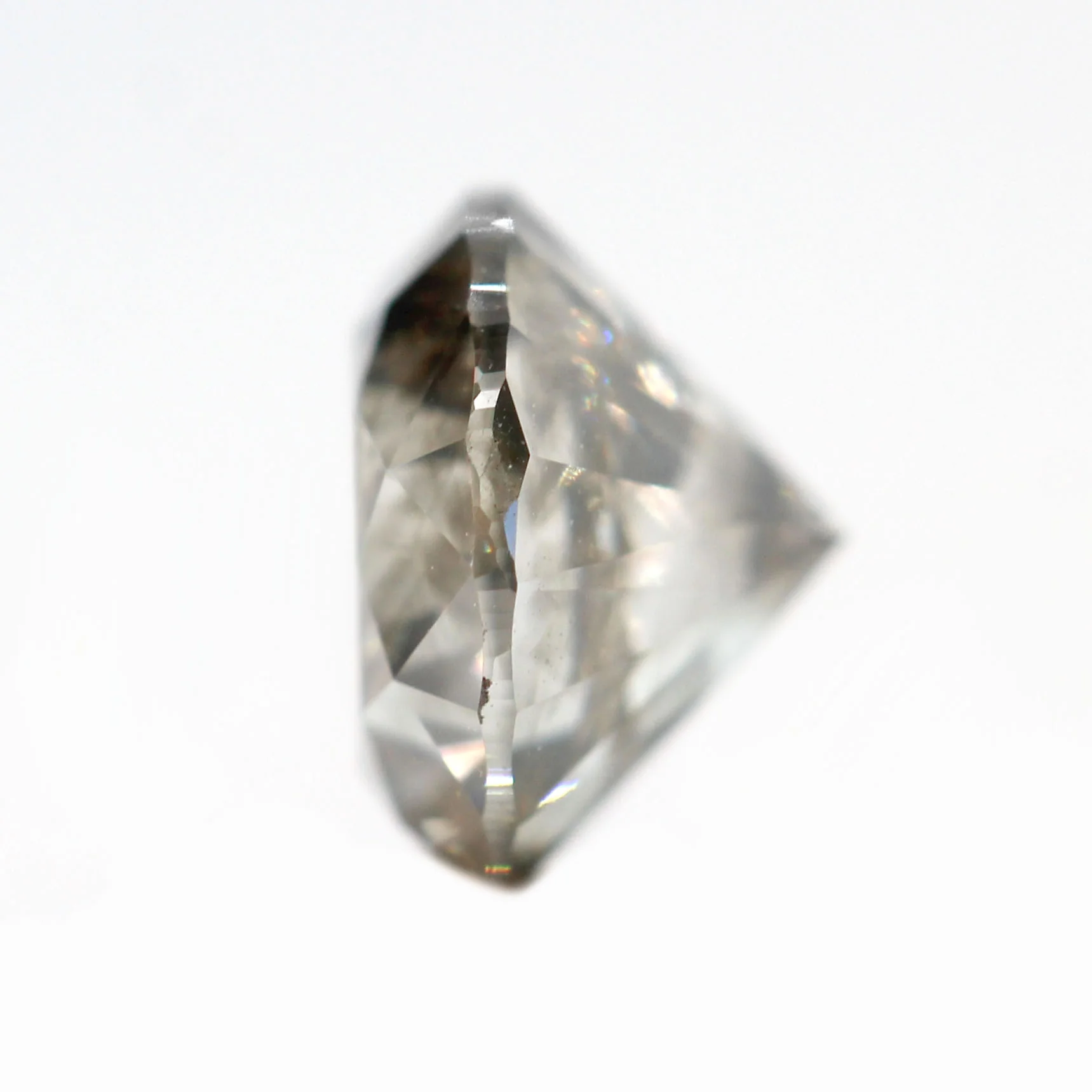 1.18 Carat Round Champagne Gray Diamond for Custom Work - Inventory Code SCR118 - Image 5