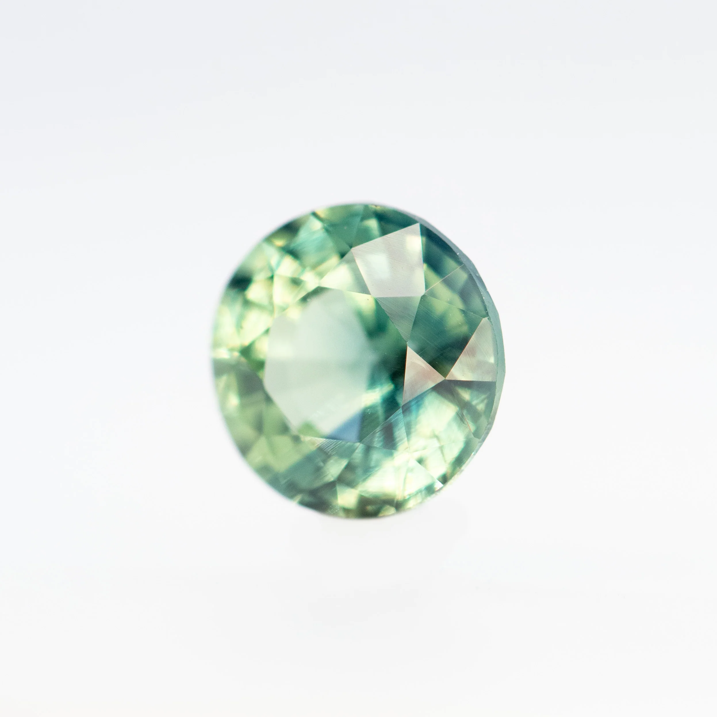 1.18 Carat Round Teal Green Sapphire for Custom Work - Inventory Code GBRS118 - Image 3