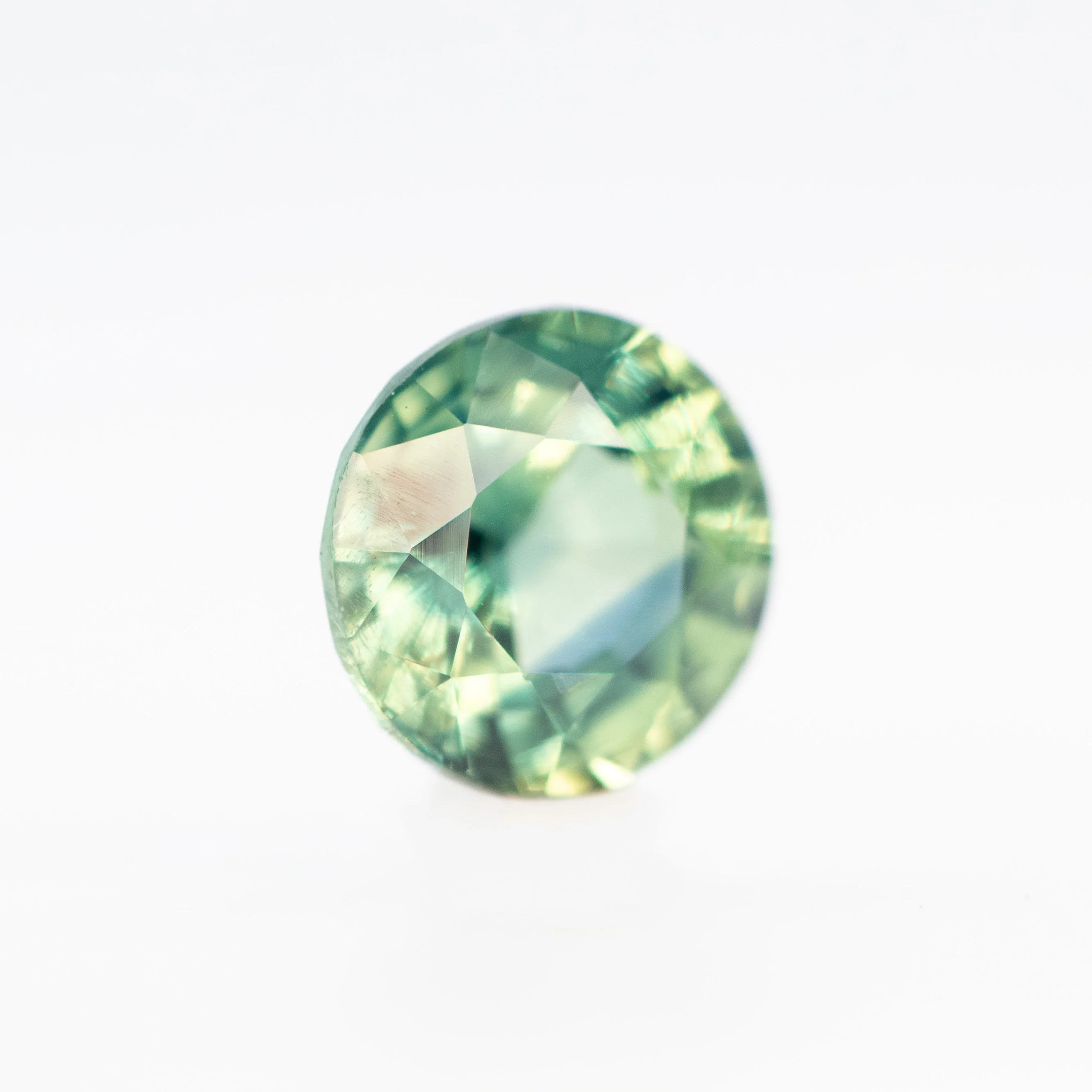1.18 Carat Round Teal Green Sapphire for Custom Work - Inventory Code GBRS118 - Image 4