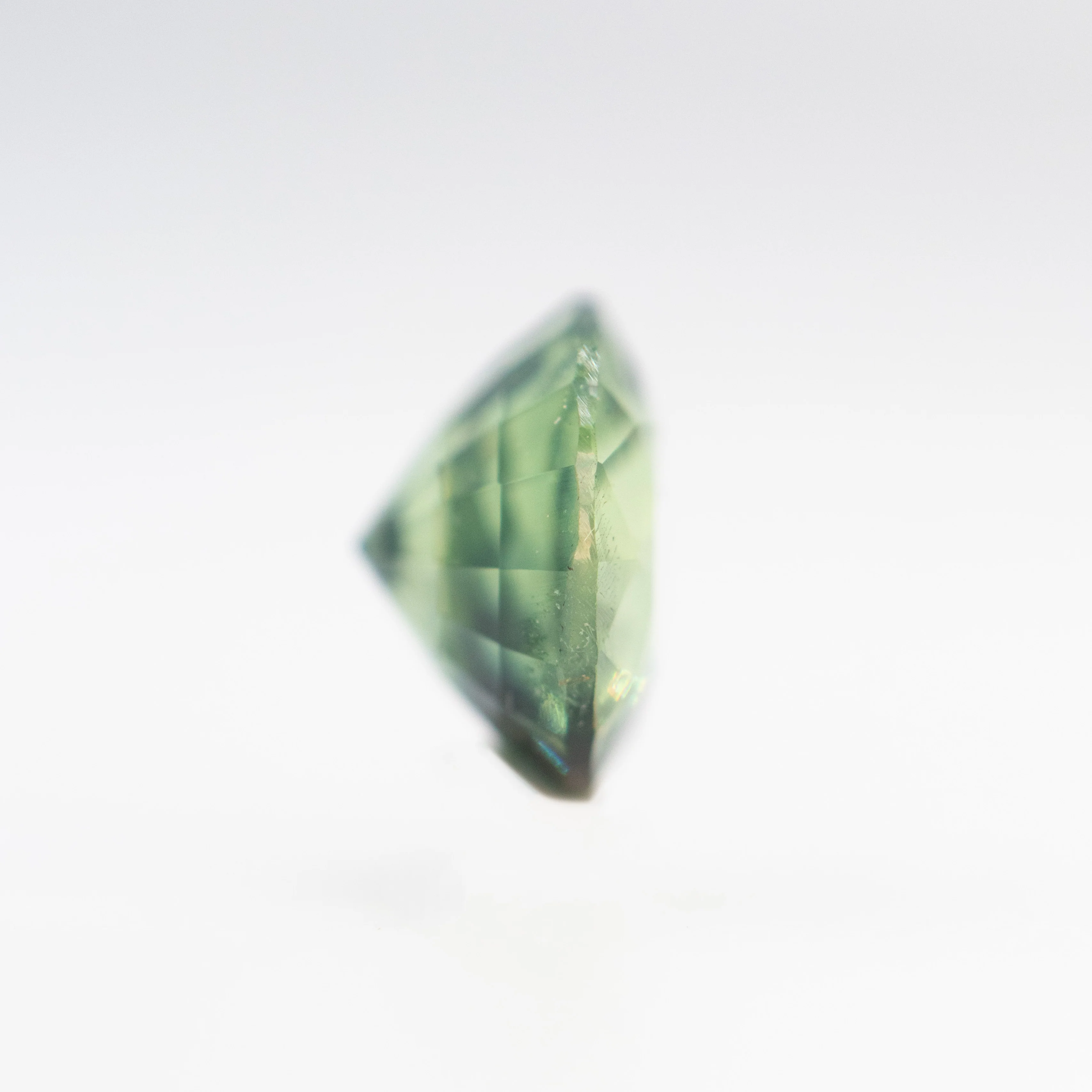 1.18 Carat Round Teal Green Sapphire for Custom Work - Inventory Code GBRS118 - Image 5