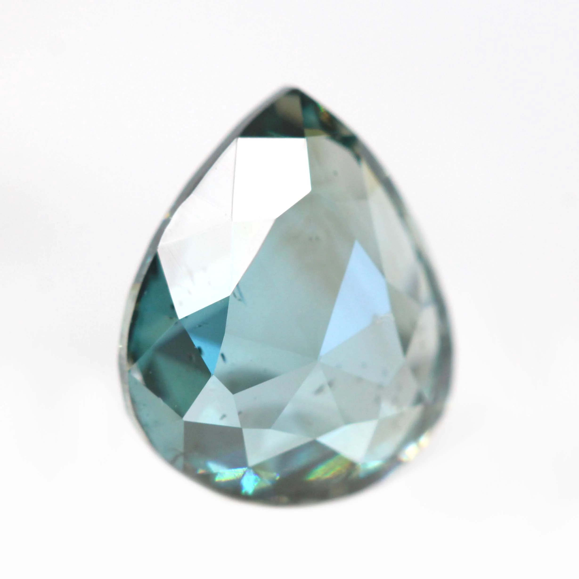 1.20 Carat Clear Teal Pear Diamond for Custom Work - Inventory Code TPD120 - Image 4