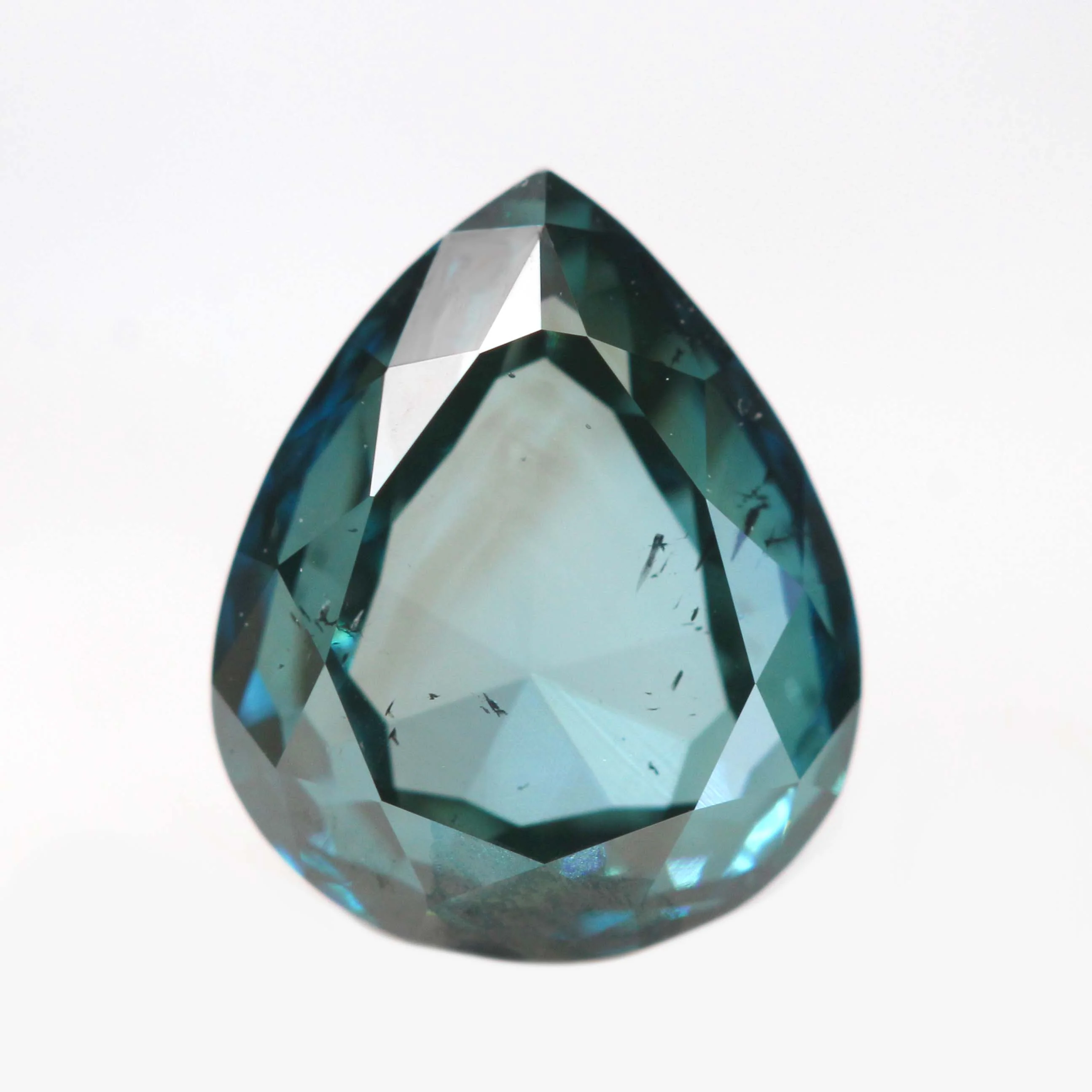 1.20 Carat Clear Teal Pear Diamond for Custom Work - Inventory Code TPD120 - Image 7