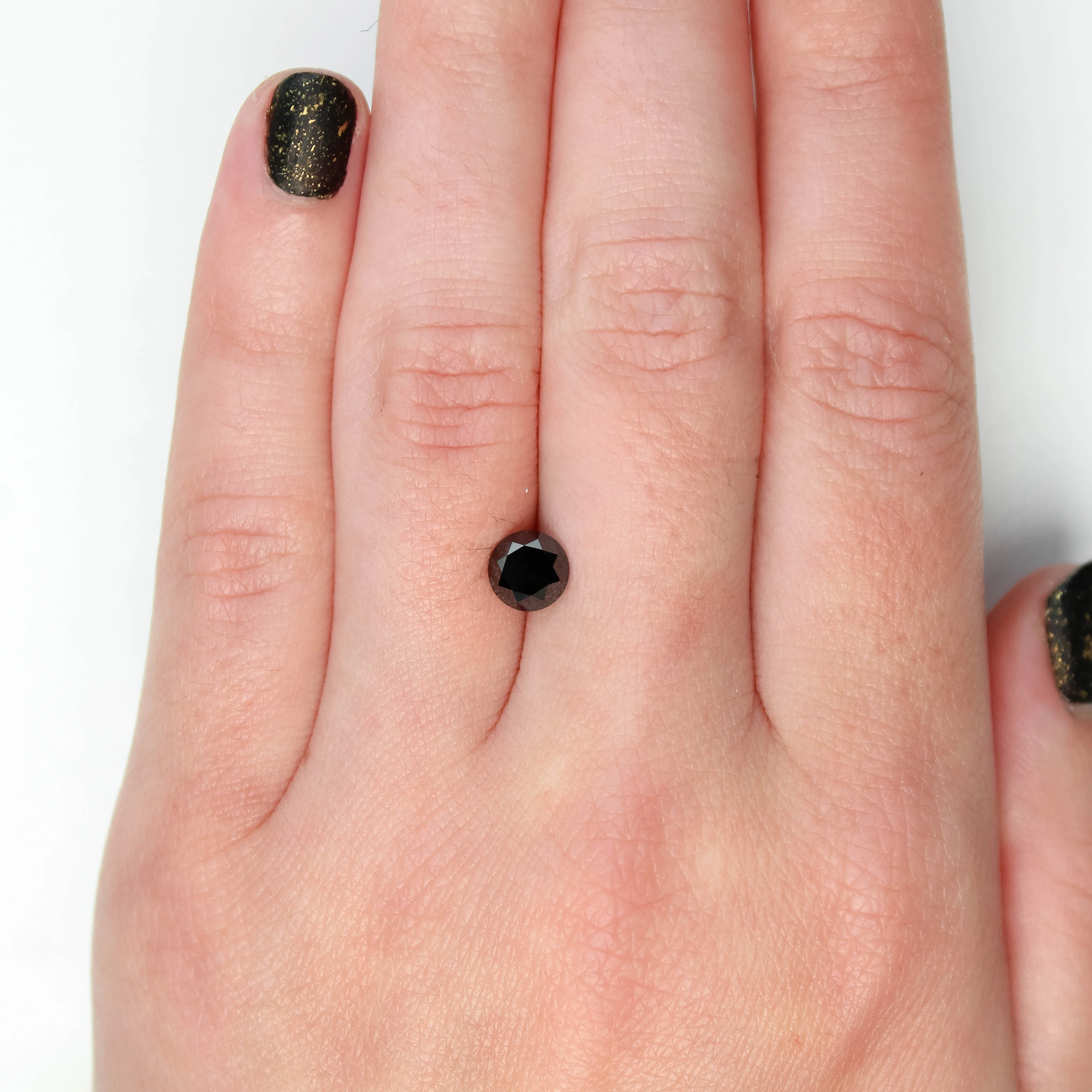1.20 Carat Round Black Diamond for Custom Work - Inventory Code OBR120 - Image 2