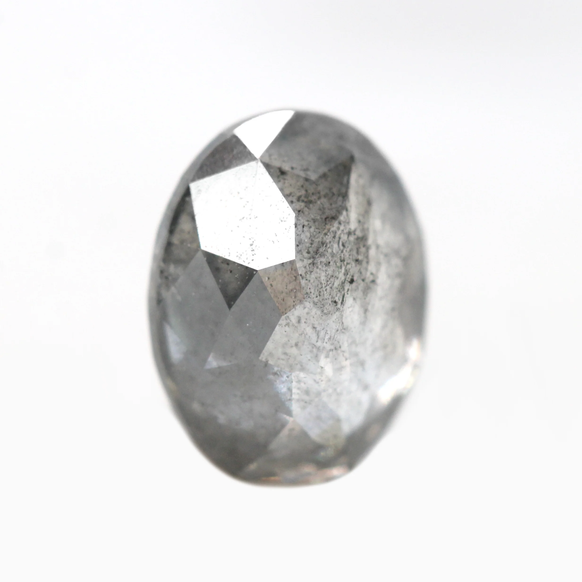 1.21 Carat Dark Gray Oval Salt and Pepper Diamond for Custom Work - Inventory Code DSO121 - Image 7