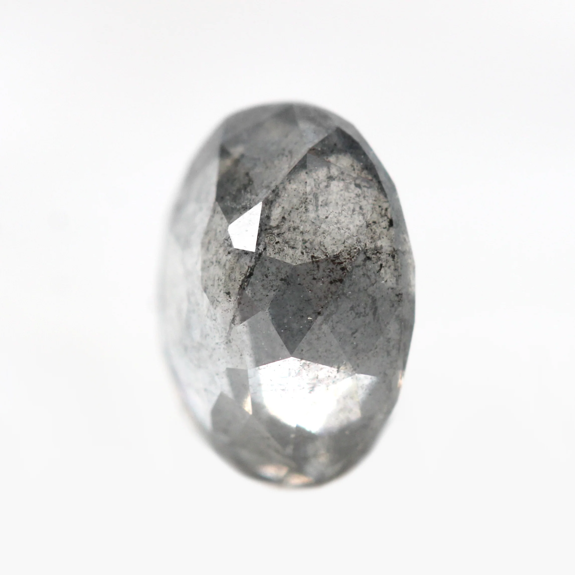 1.21 Carat Dark Gray Oval Salt and Pepper Diamond for Custom Work - Inventory Code DSO121 - Image 8