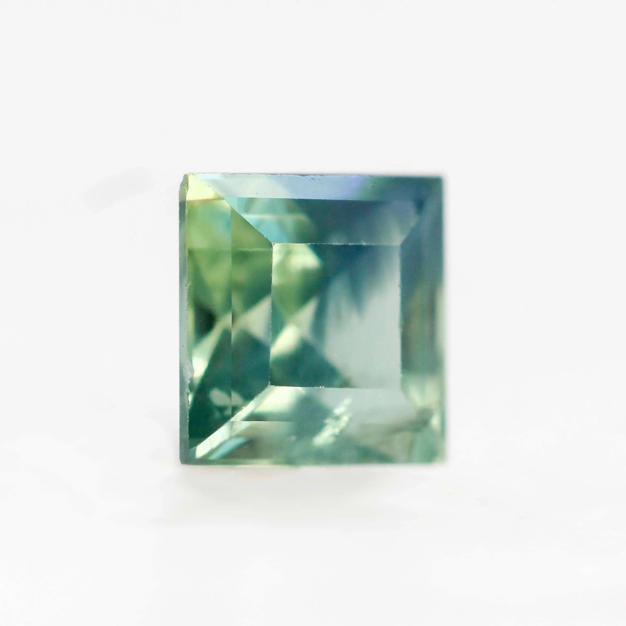 1.21 Carat Bicolor Teal Green Princess Cut Sapphire for Custom Work - Inventory Code GPS121 - Image 5