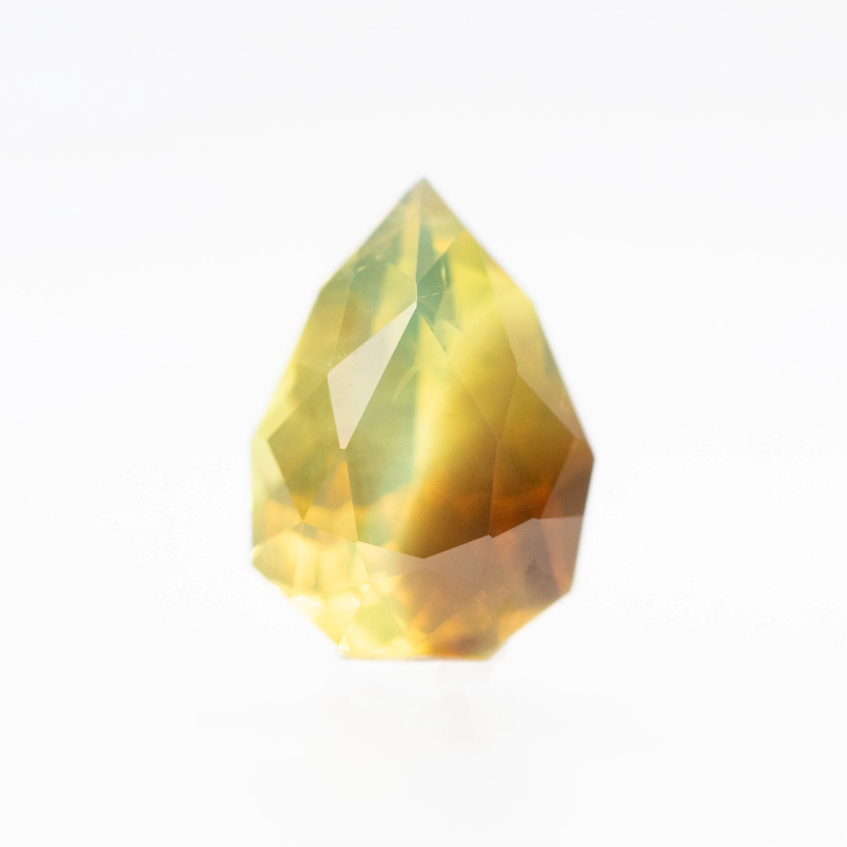 1.24 Carat Golden Geometric Pear Sapphire for Custom Work - Inventory Code GPS124