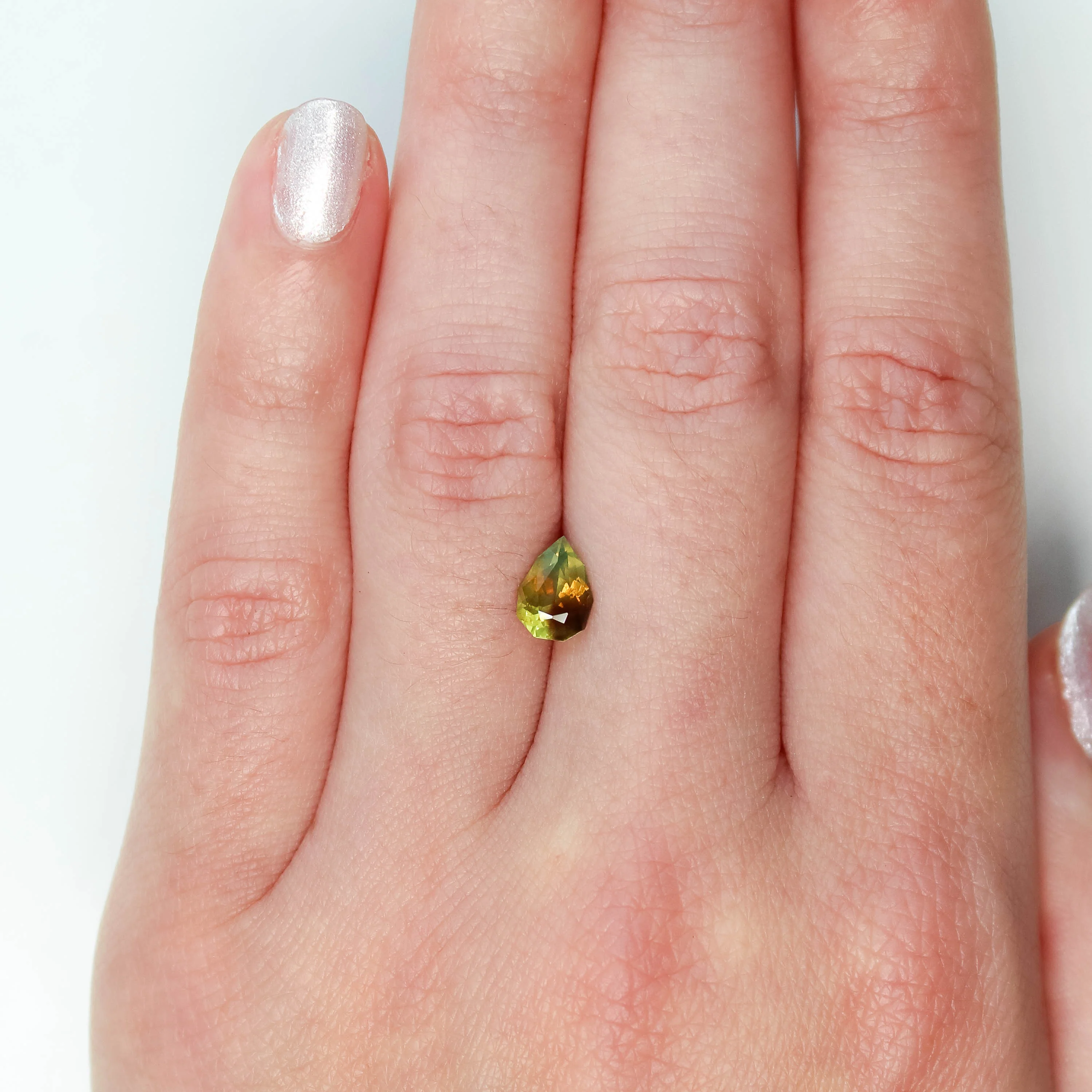 1.24 Carat Golden Geometric Pear Sapphire for Custom Work - Inventory Code GPS124 - Image 2