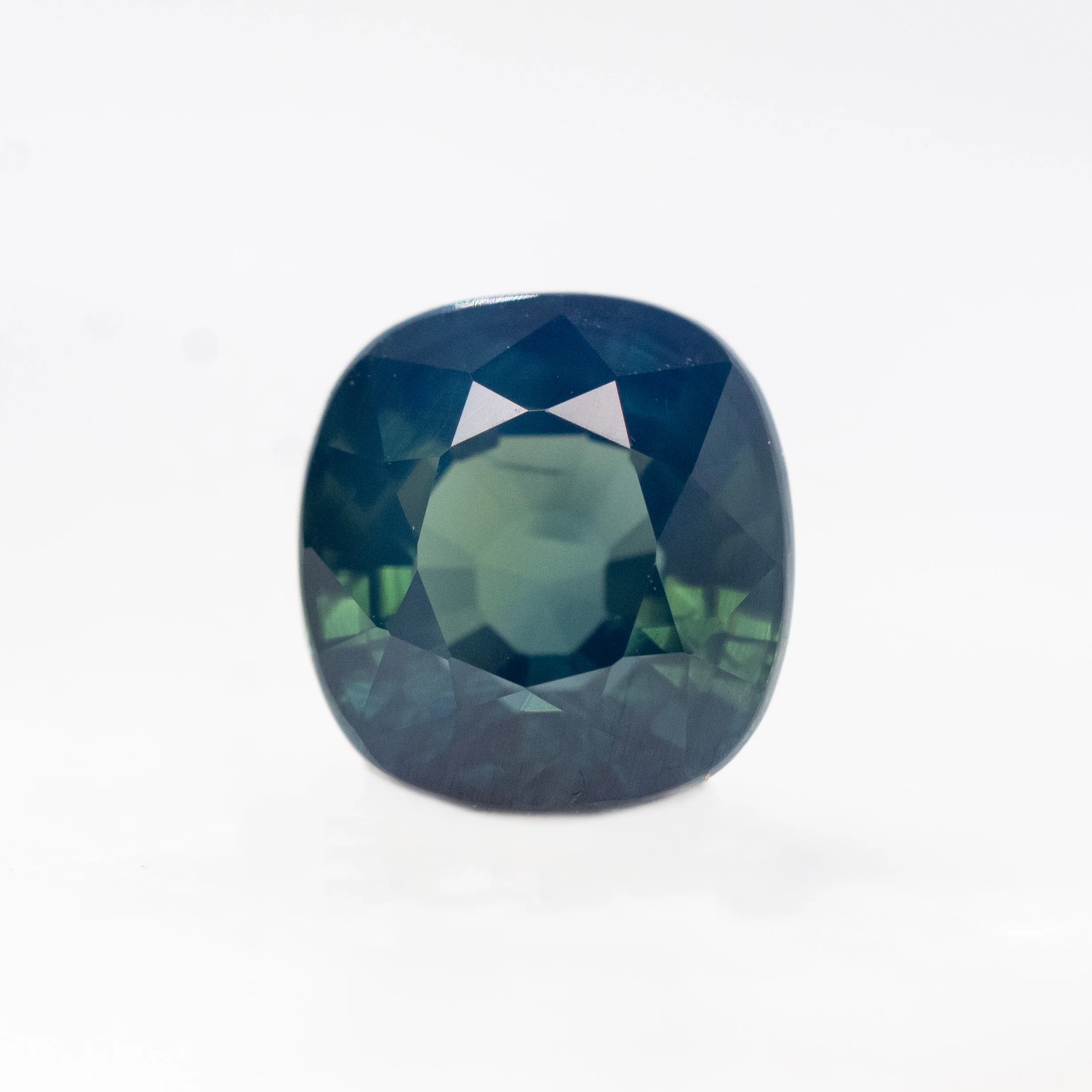 1.25 Carat Dark Teal Cushion Sapphire for Custom Work - Inventory Code TCS125