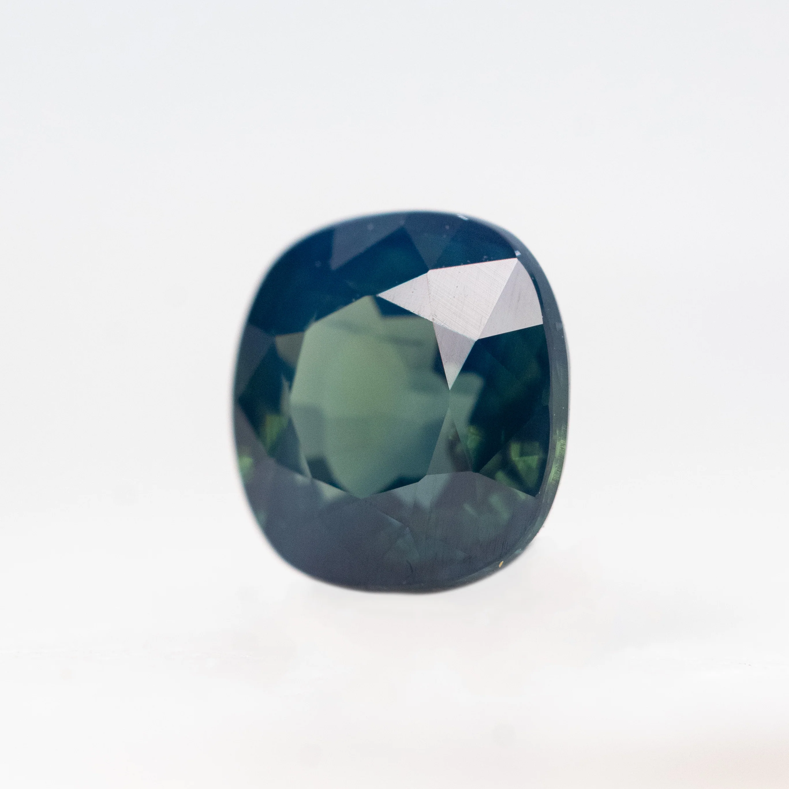 1.25 Carat Dark Teal Cushion Sapphire for Custom Work - Inventory Code TCS125 - Image 3