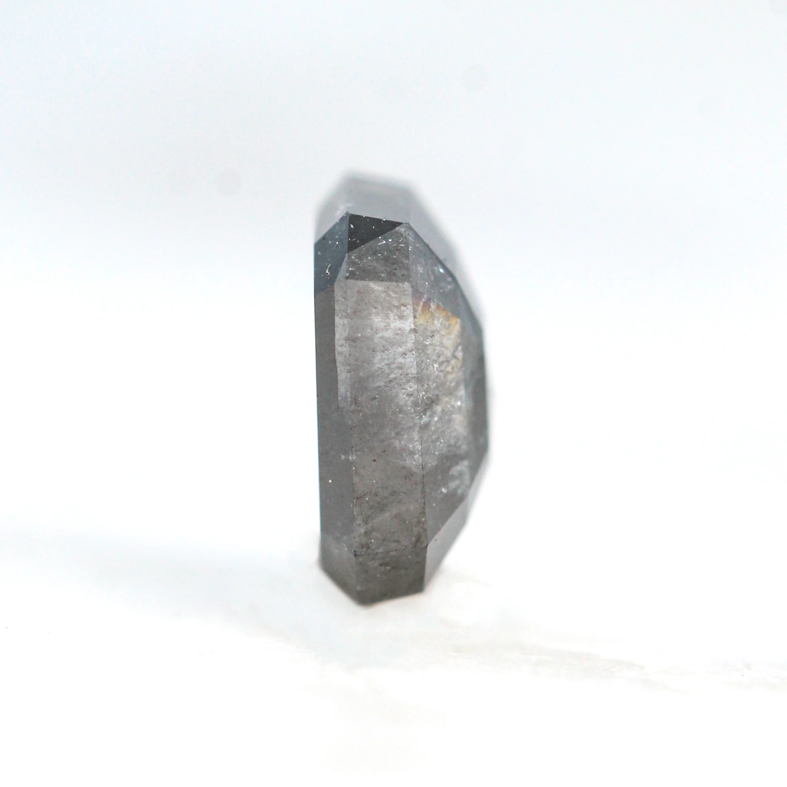 1.26 Carat Black and Charcoal Emerald Cut Salt and Pepper Diamond for Custom Work - Inventory Code NBE126 - Image 5