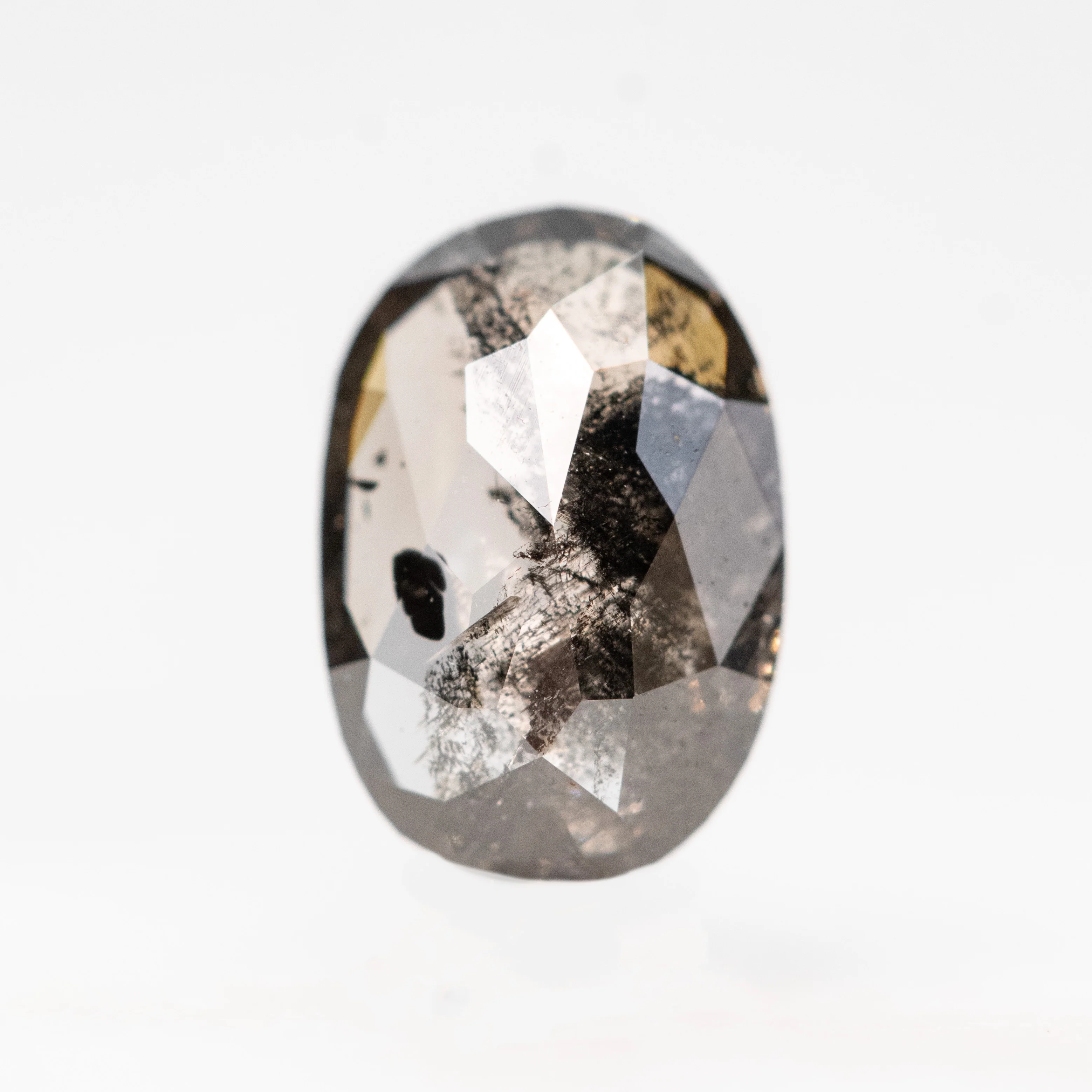 1.26 Carat Dark and Clear Oval Salt and Pepper Diamond for Custom Work - Inventory Code DCO126