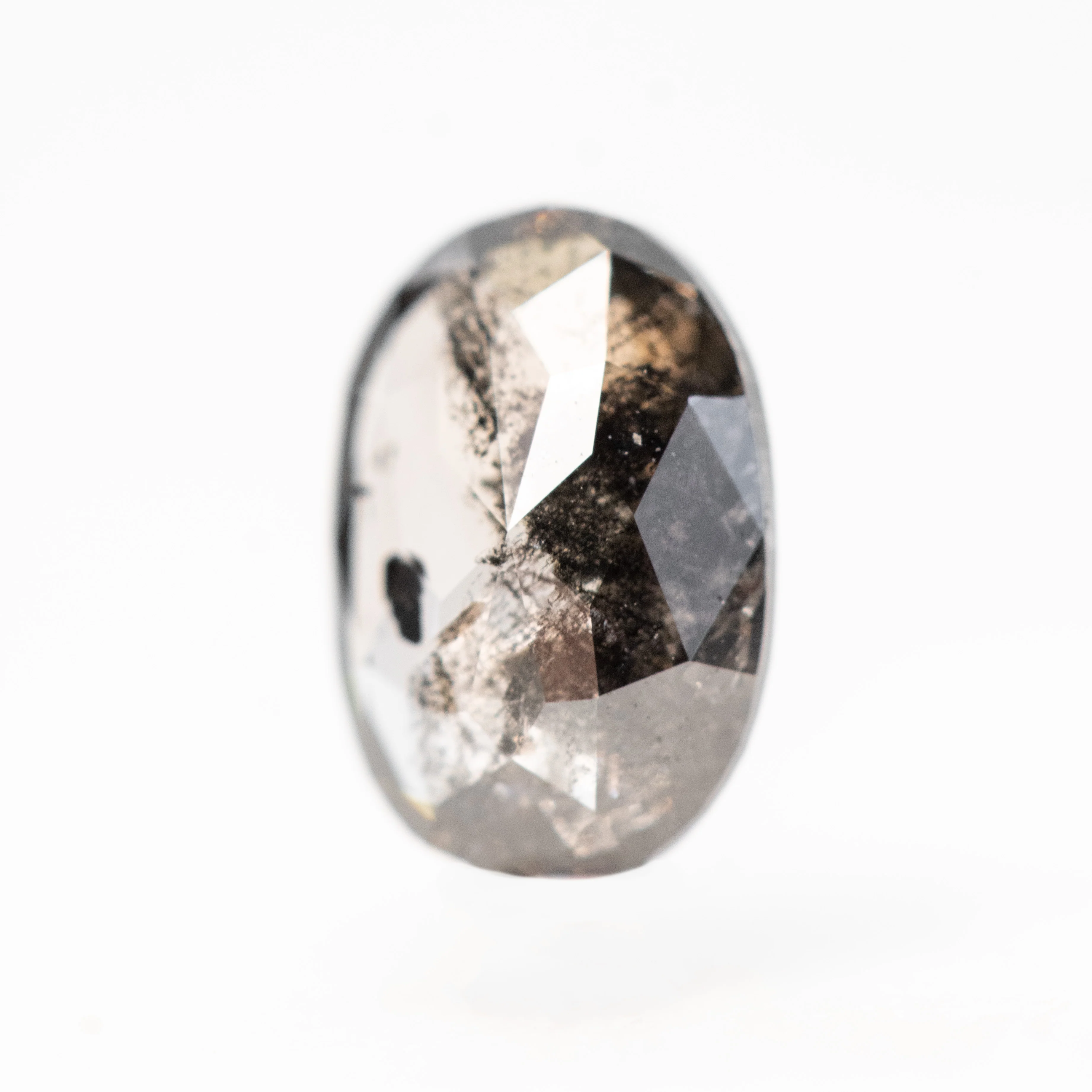 1.26 Carat Dark and Clear Oval Salt and Pepper Diamond for Custom Work - Inventory Code DCO126 - Image 3