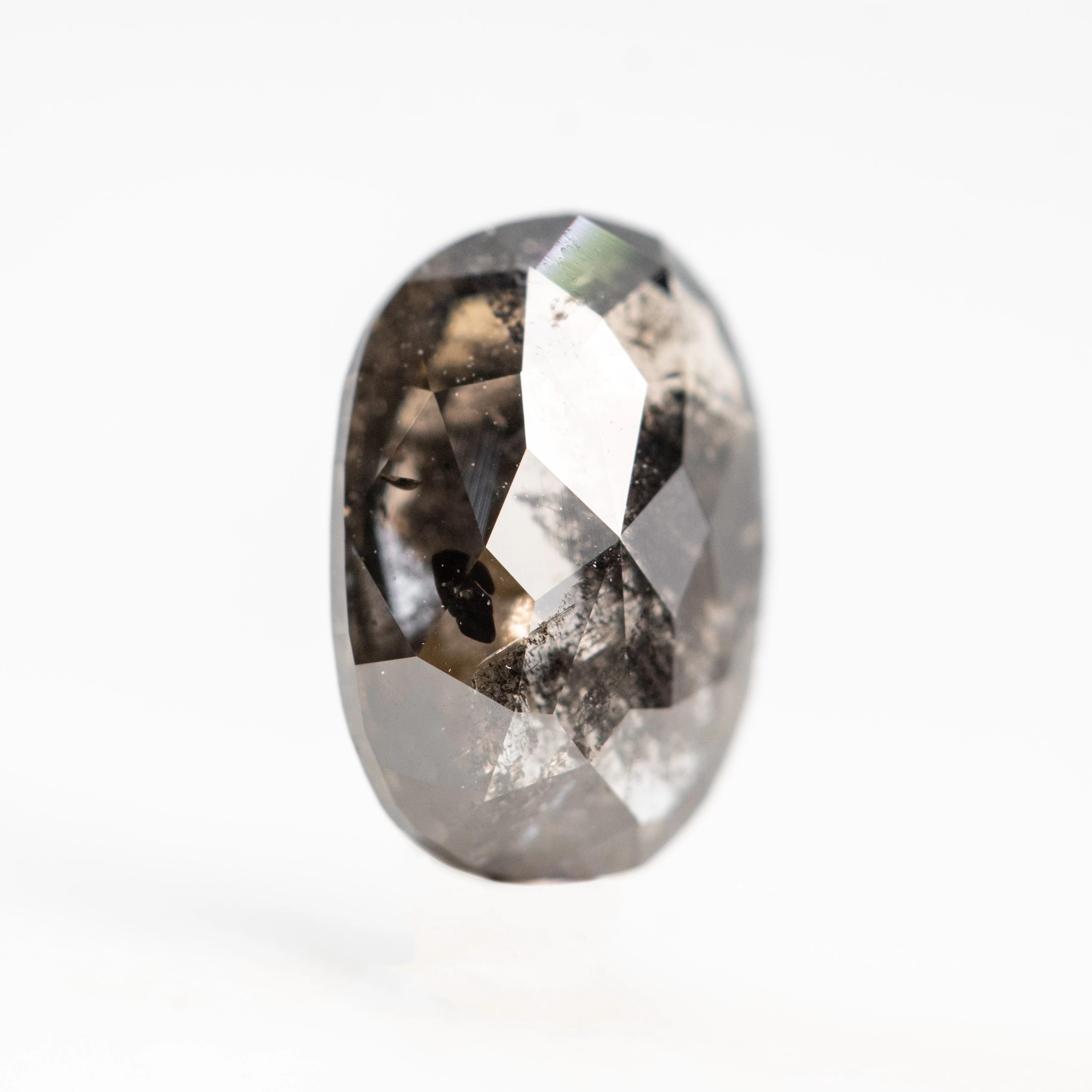 1.26 Carat Dark and Clear Oval Salt and Pepper Diamond for Custom Work - Inventory Code DCO126 - Image 4
