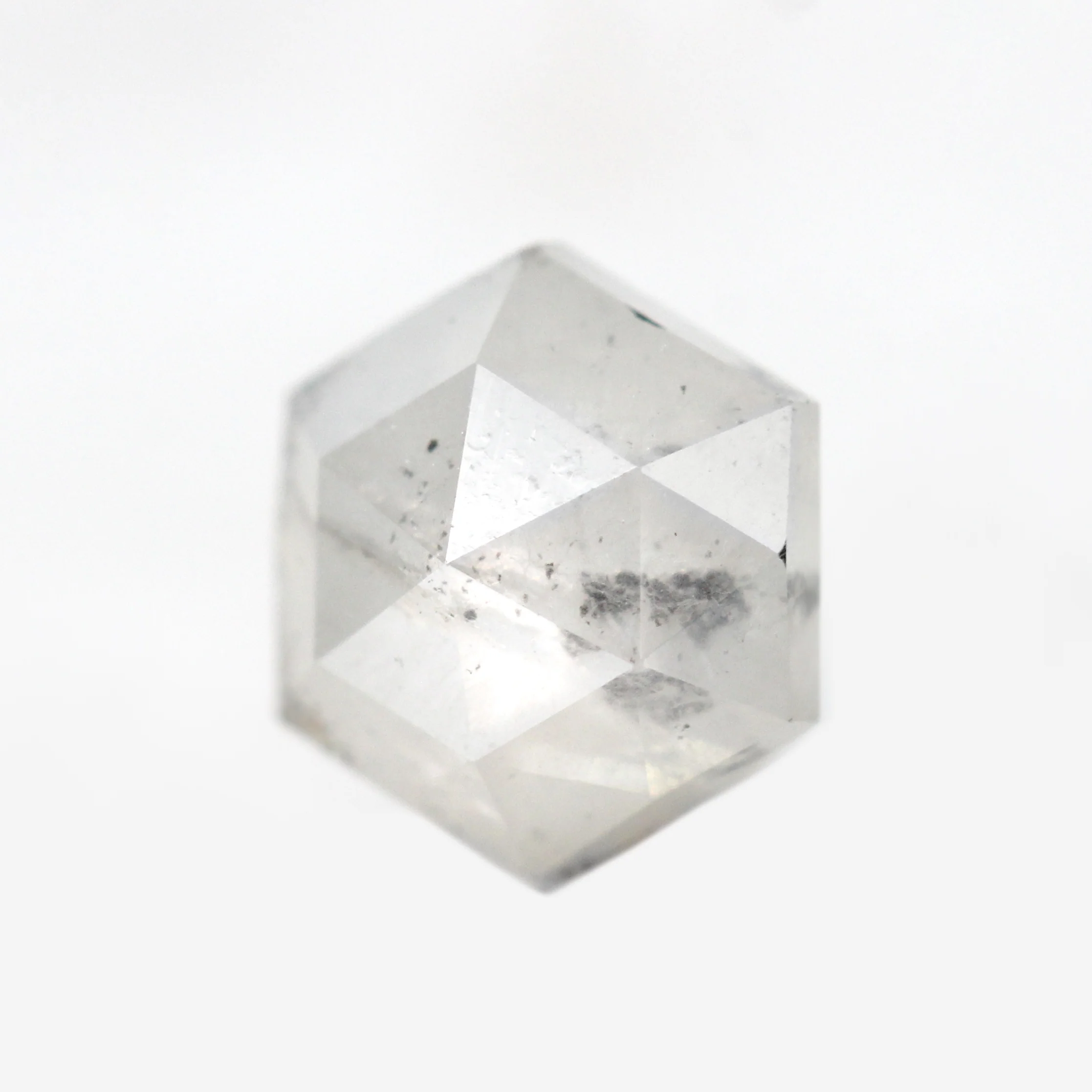 1.27 Carat Misty White Hexagon Salt and Pepper Diamond for Custom Work - Inventory Code MWH127 - Image 3