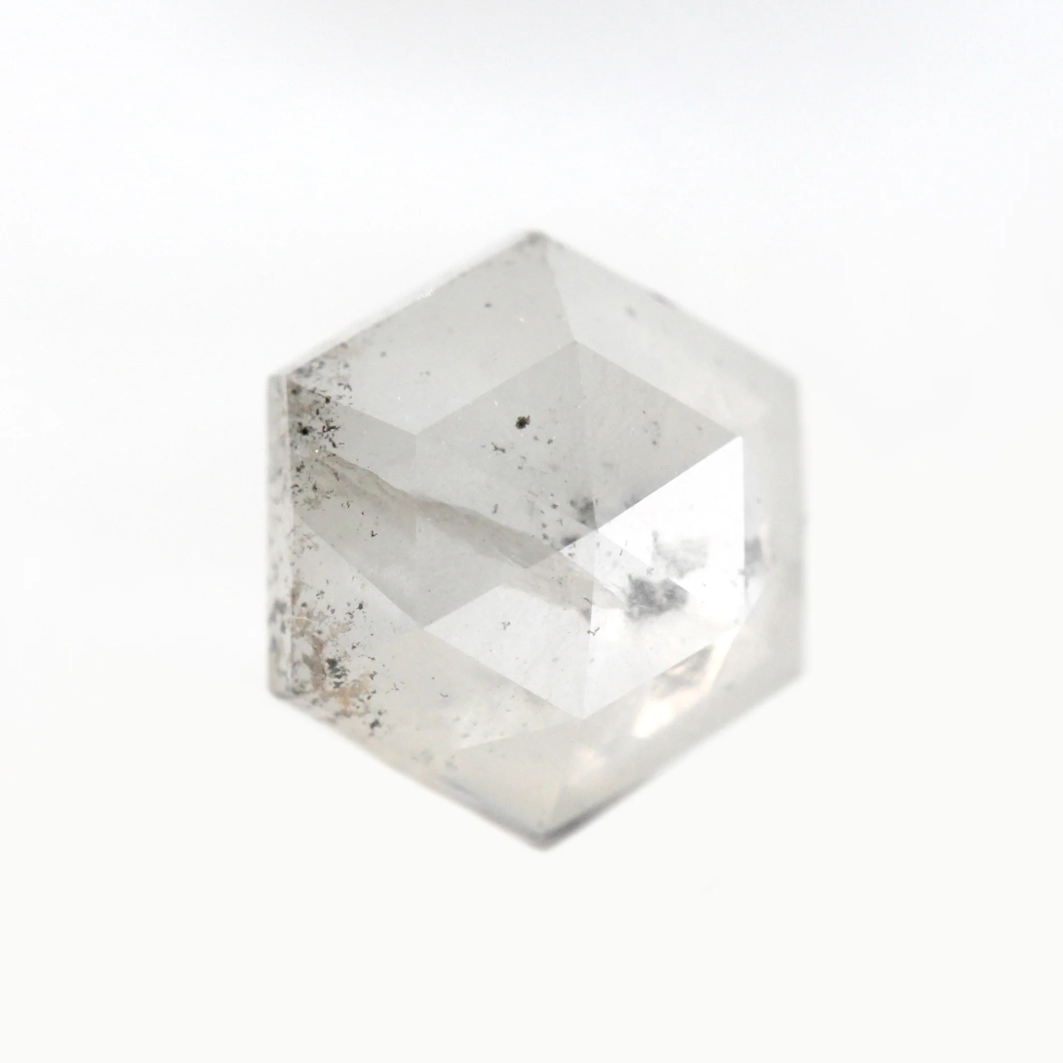 1.27 Carat Misty White Hexagon Salt and Pepper Diamond for Custom Work - Inventory Code MWH127 - Image 4