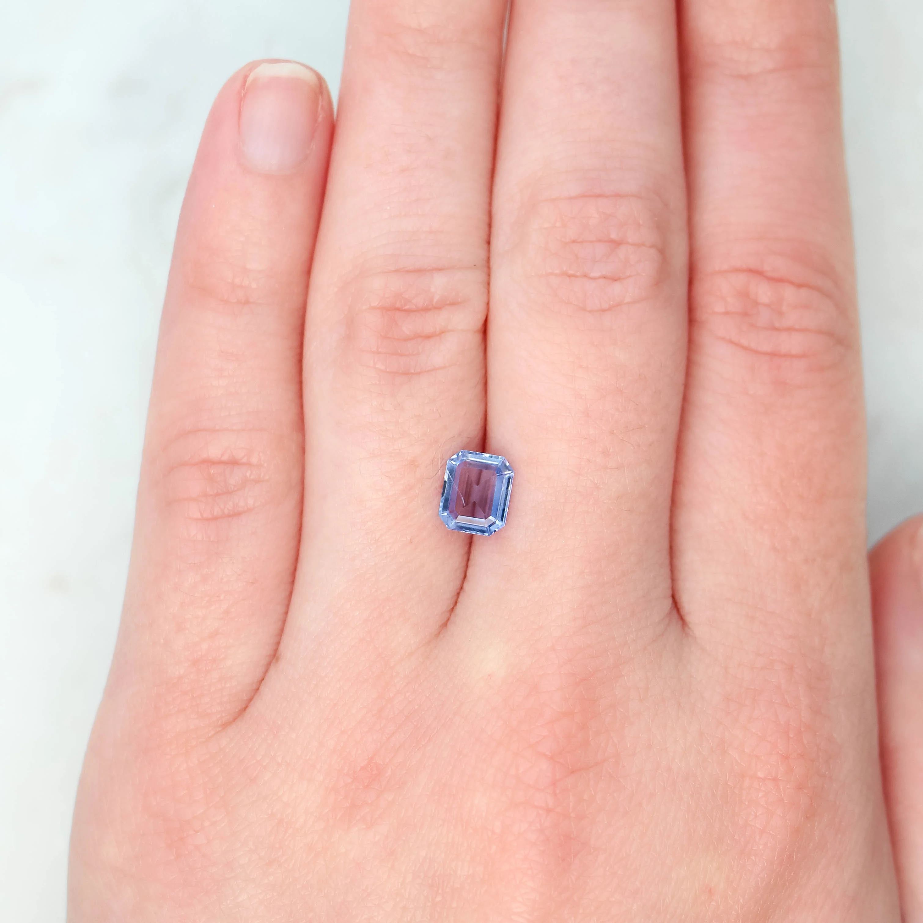 1.28 Carat Emerald Cut Cornflower Blue Sapphire for Custom Work - Inventory Code CBS128 - Image 2