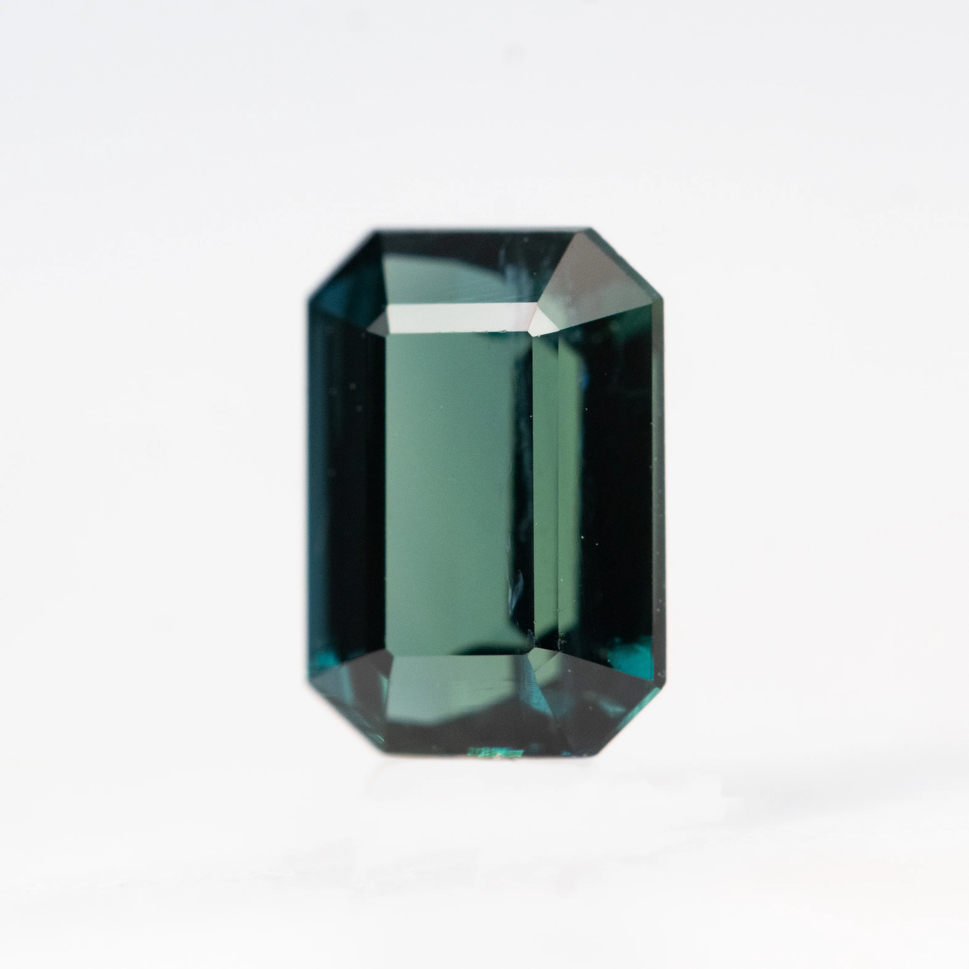 1.28 Carat Emerald Cut Dark Teal Sapphire for Custom Work - Inventory Code TES128 - Image 3