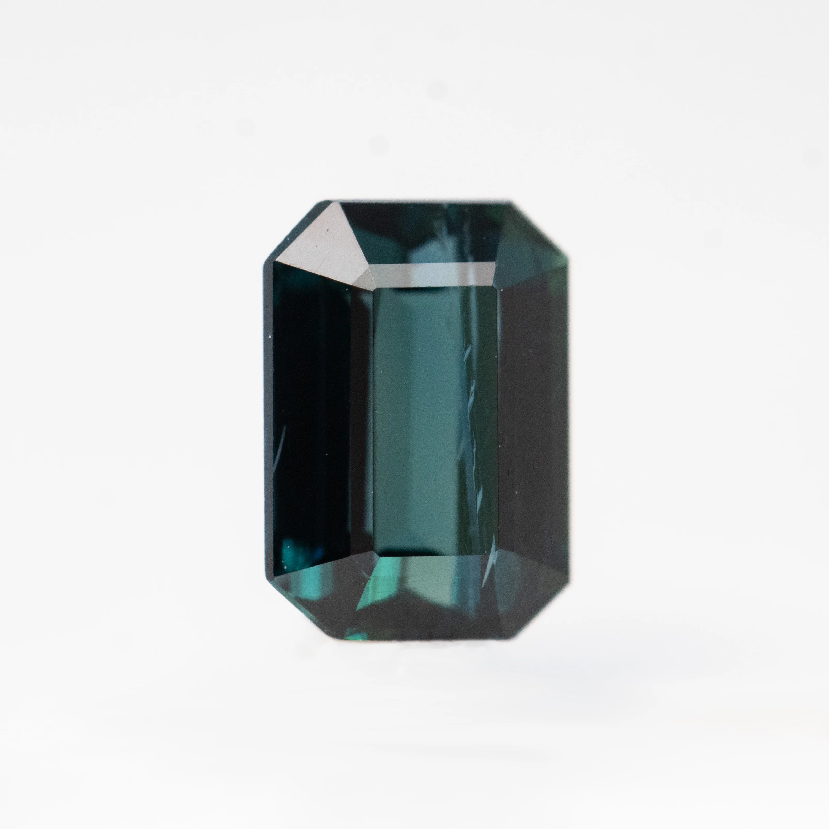 1.28 Carat Emerald Cut Dark Teal Sapphire for Custom Work - Inventory Code TES128 - Image 4