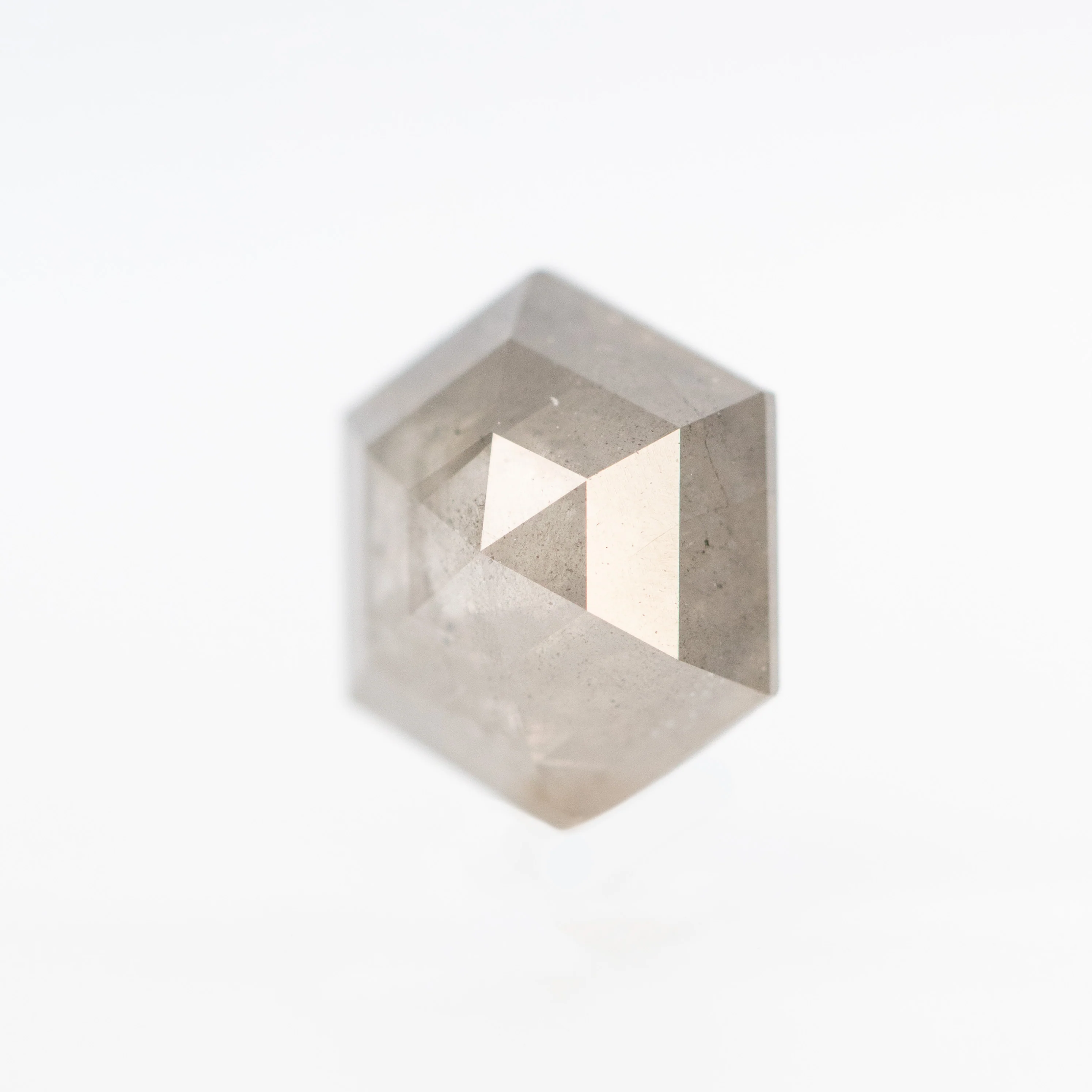1.28 Carat Gray Hexagon Salt and Pepper Diamond for Custom Work - Inventory Code SGH128 - Image 3