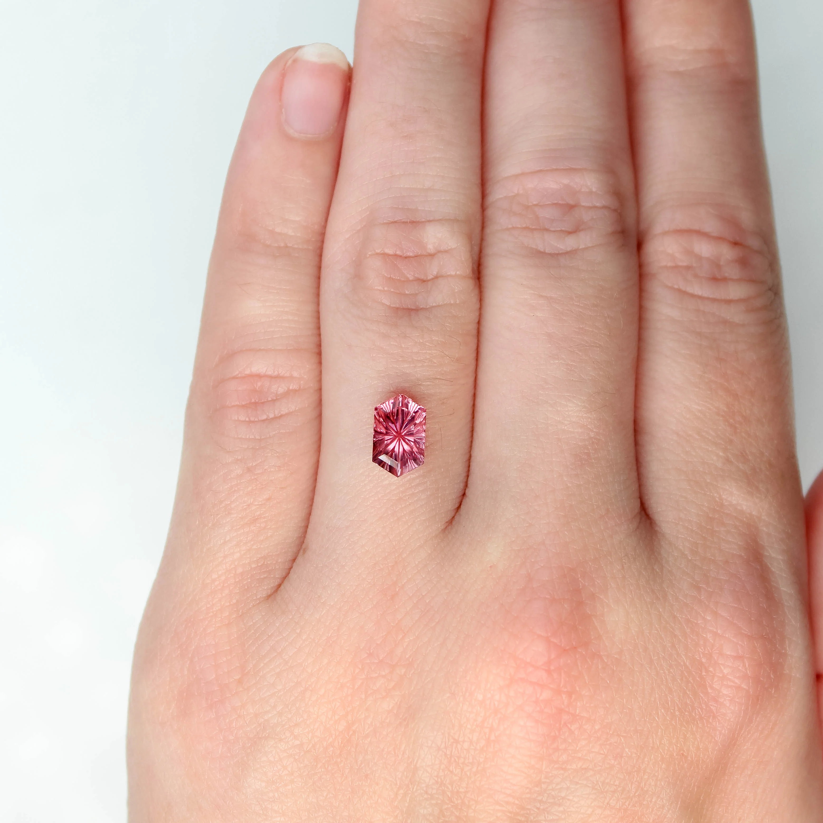 1.28 Carat Hexagon Fantasy Cut Pink Tourmaline for Custom Work - Inventory Code PHT128 - Image 2
