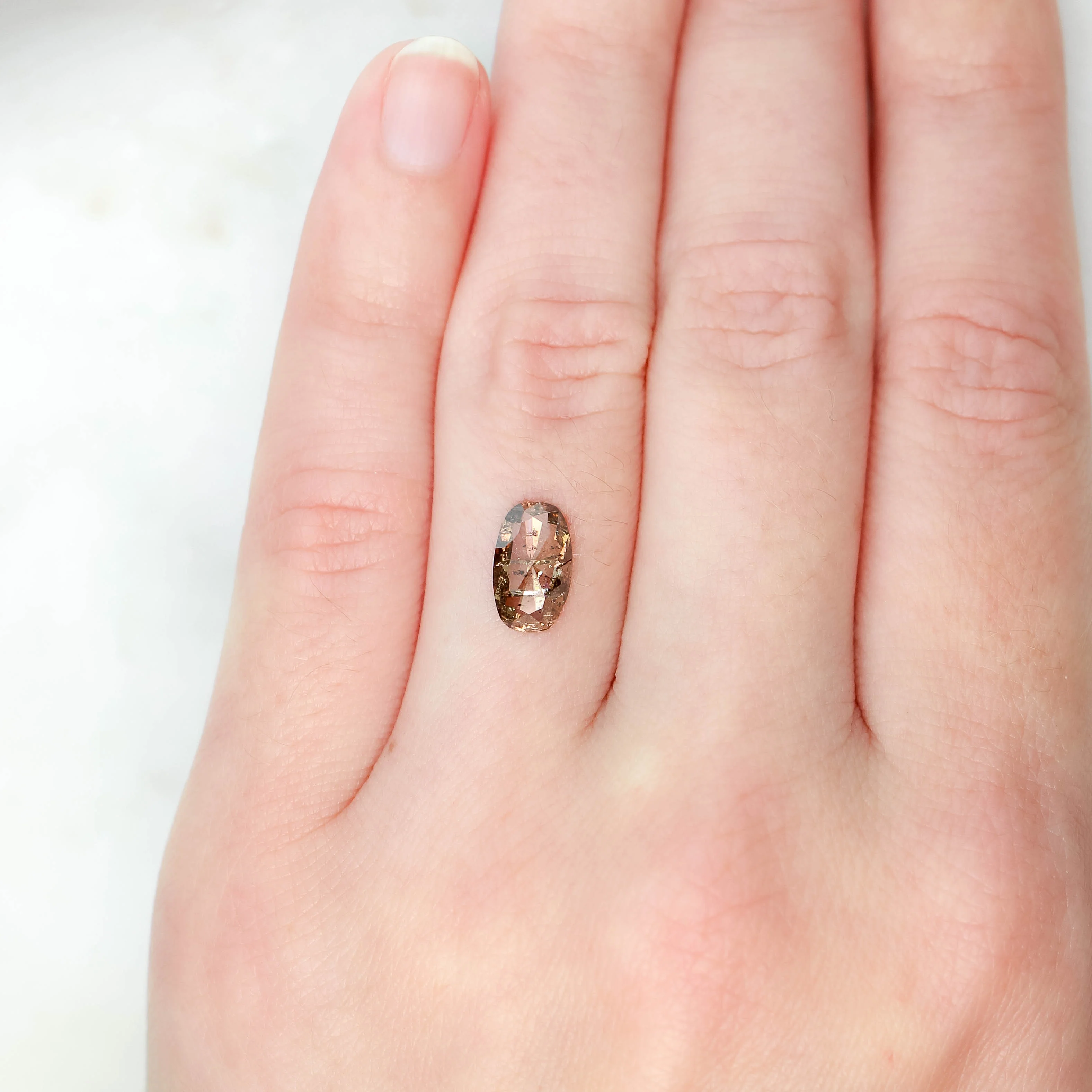 1.29 Carat Brown Oval Salt and Pepper Diamond for Custom Work - Inventory Code DCO129 - Image 2