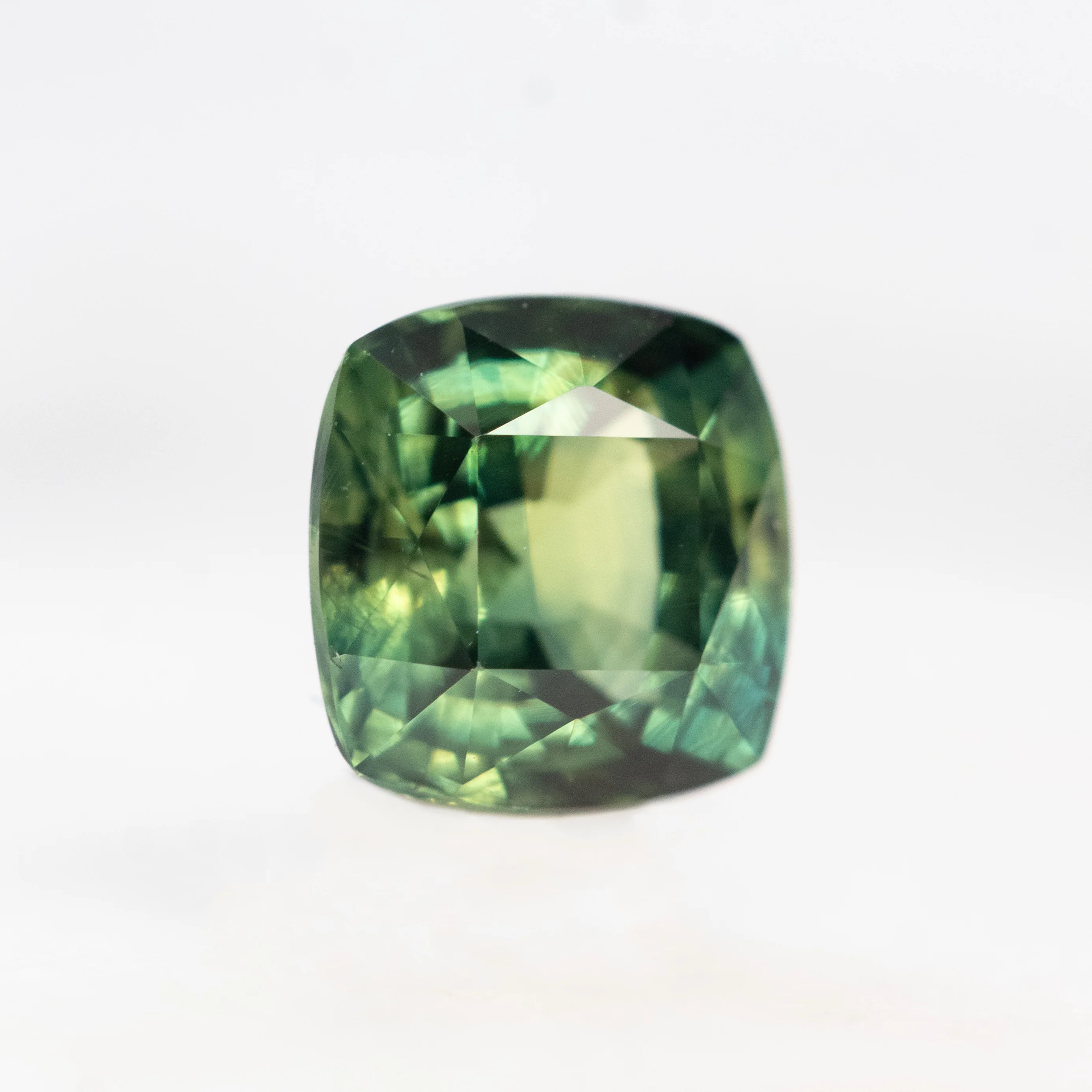 1.30 Carat Green Cushion Cut Australian Sapphire for Custom Work - Inventory Code GCS130 - Image 4