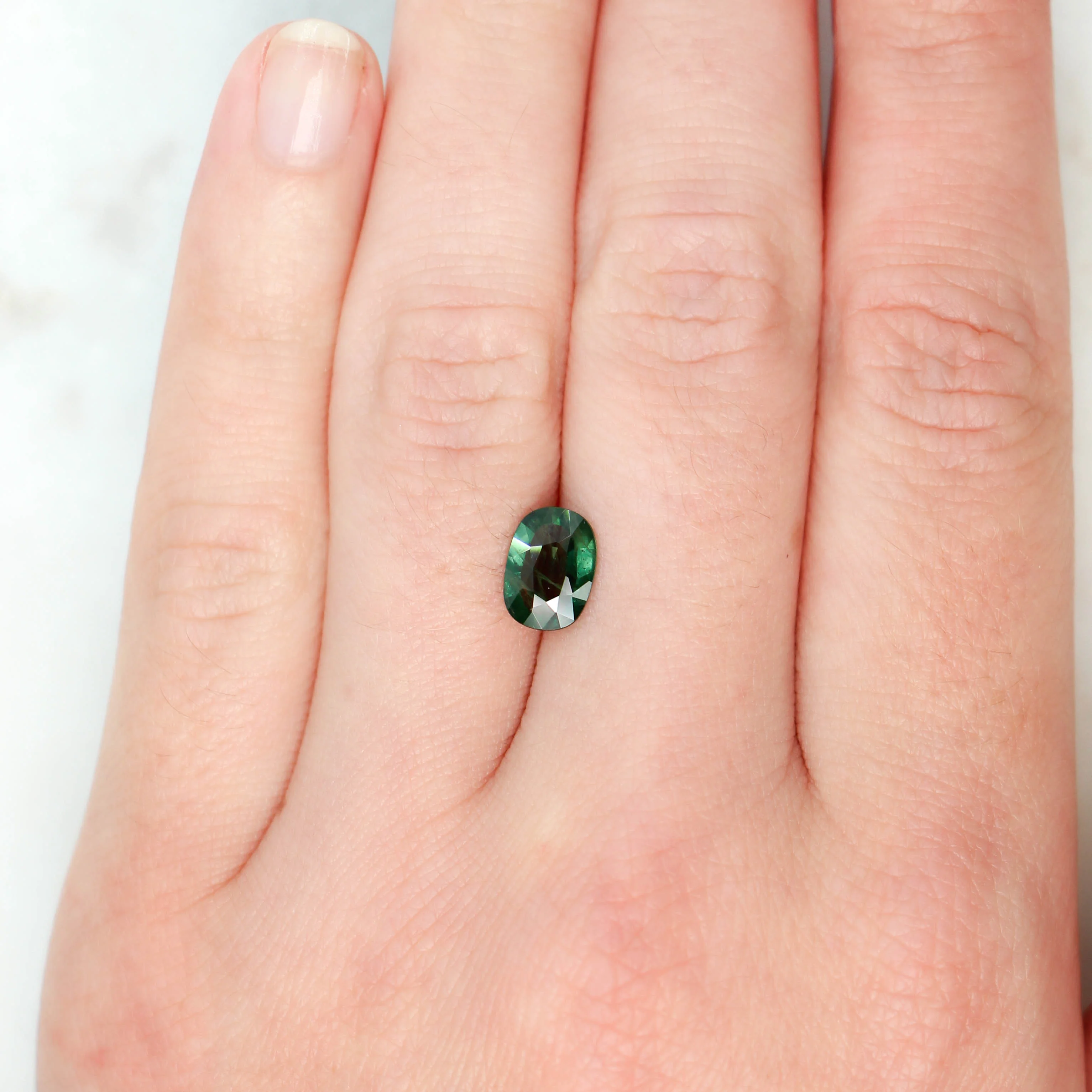 1.31 Carat Green Oval Sapphire for Custom Work - Inventory Code GOS131 - Image 2