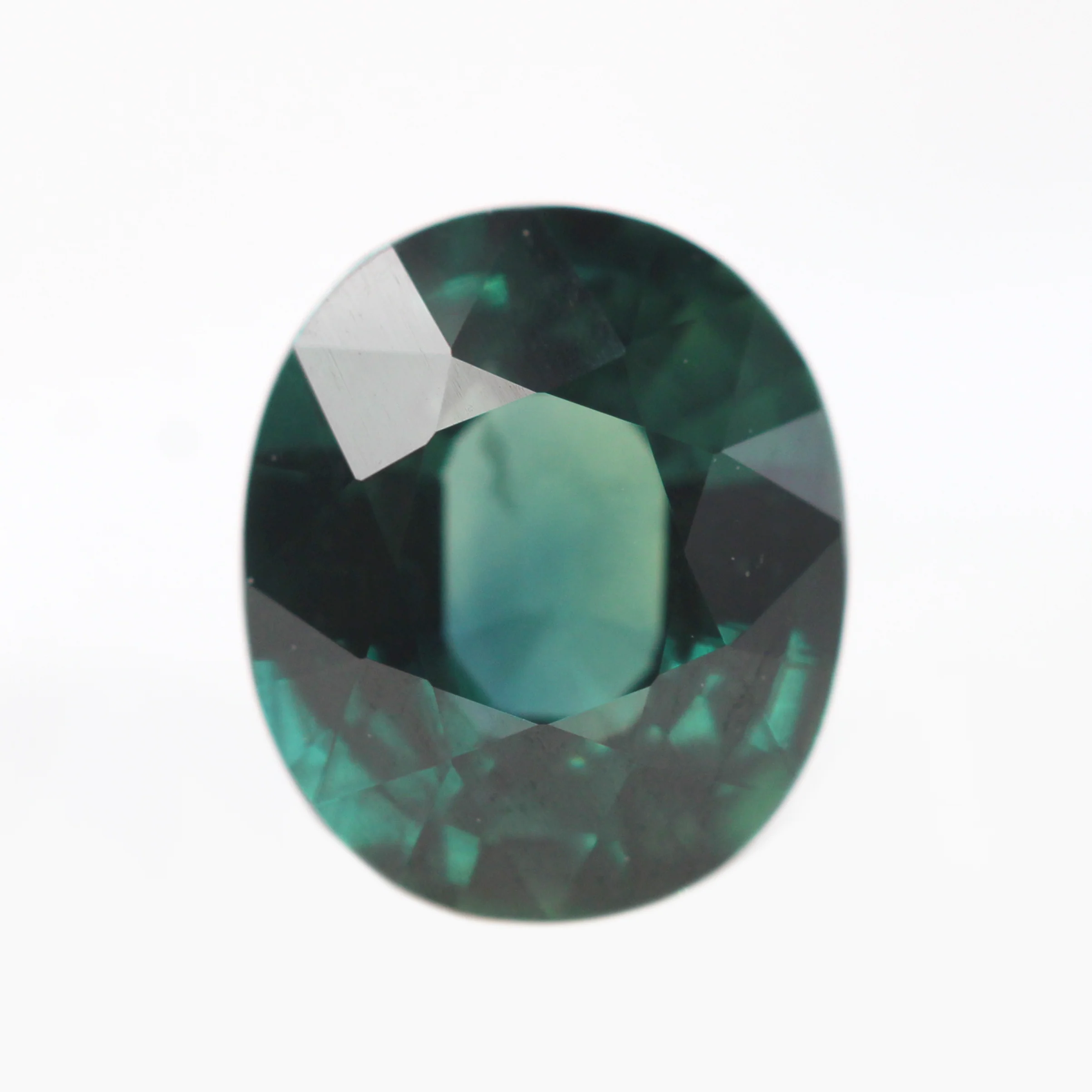1.35 Carat Dark Teal Oval Sapphire for Custom Work - Inventory Code TOS135