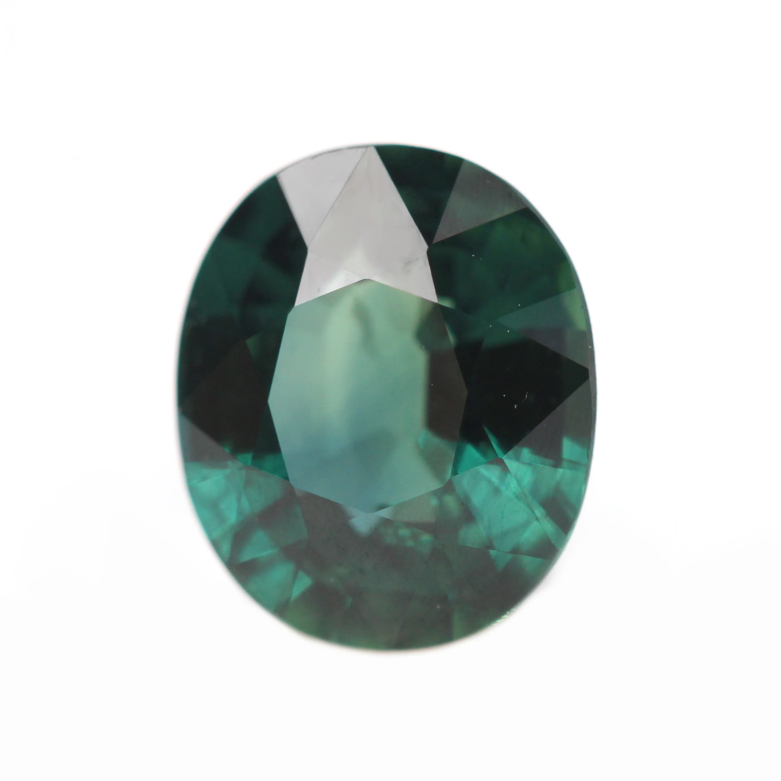 1.35 Carat Dark Teal Oval Sapphire for Custom Work - Inventory Code TOS135 - Image 3
