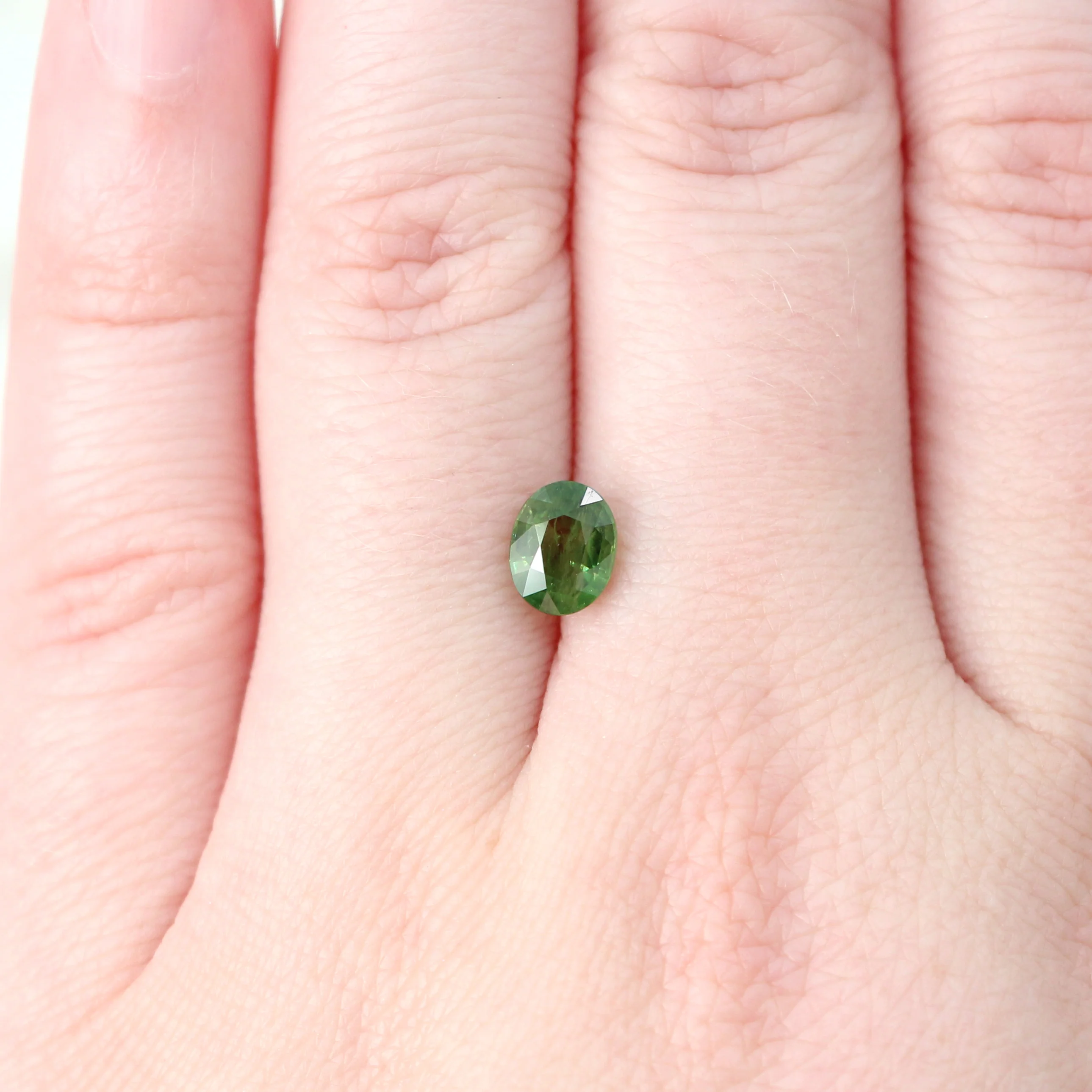 1.35 Carat Green Oval Sapphire for Custom Work - Inventory Code LGOS135 - Image 2