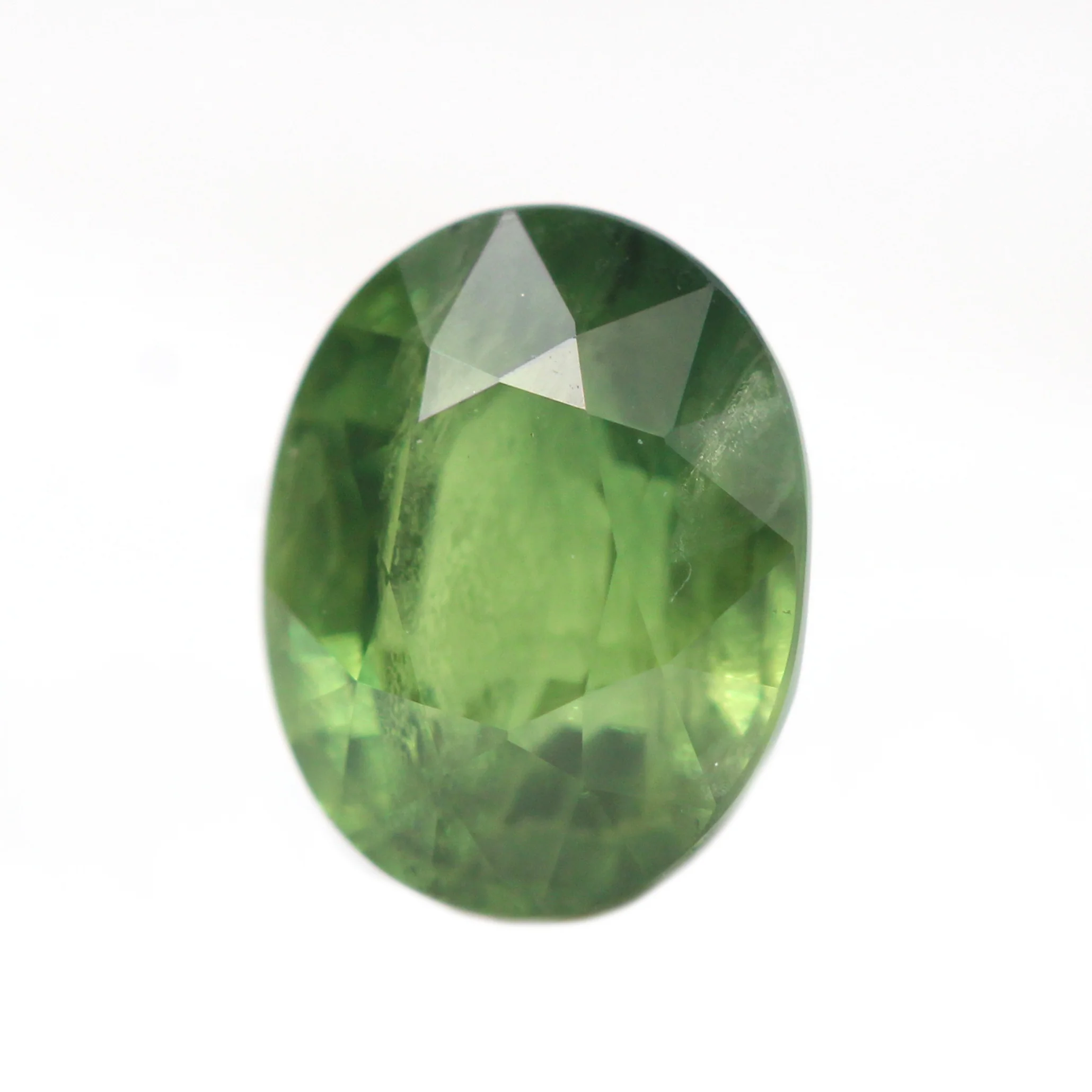 1.35 Carat Green Oval Sapphire for Custom Work - Inventory Code LGOS135 - Image 3