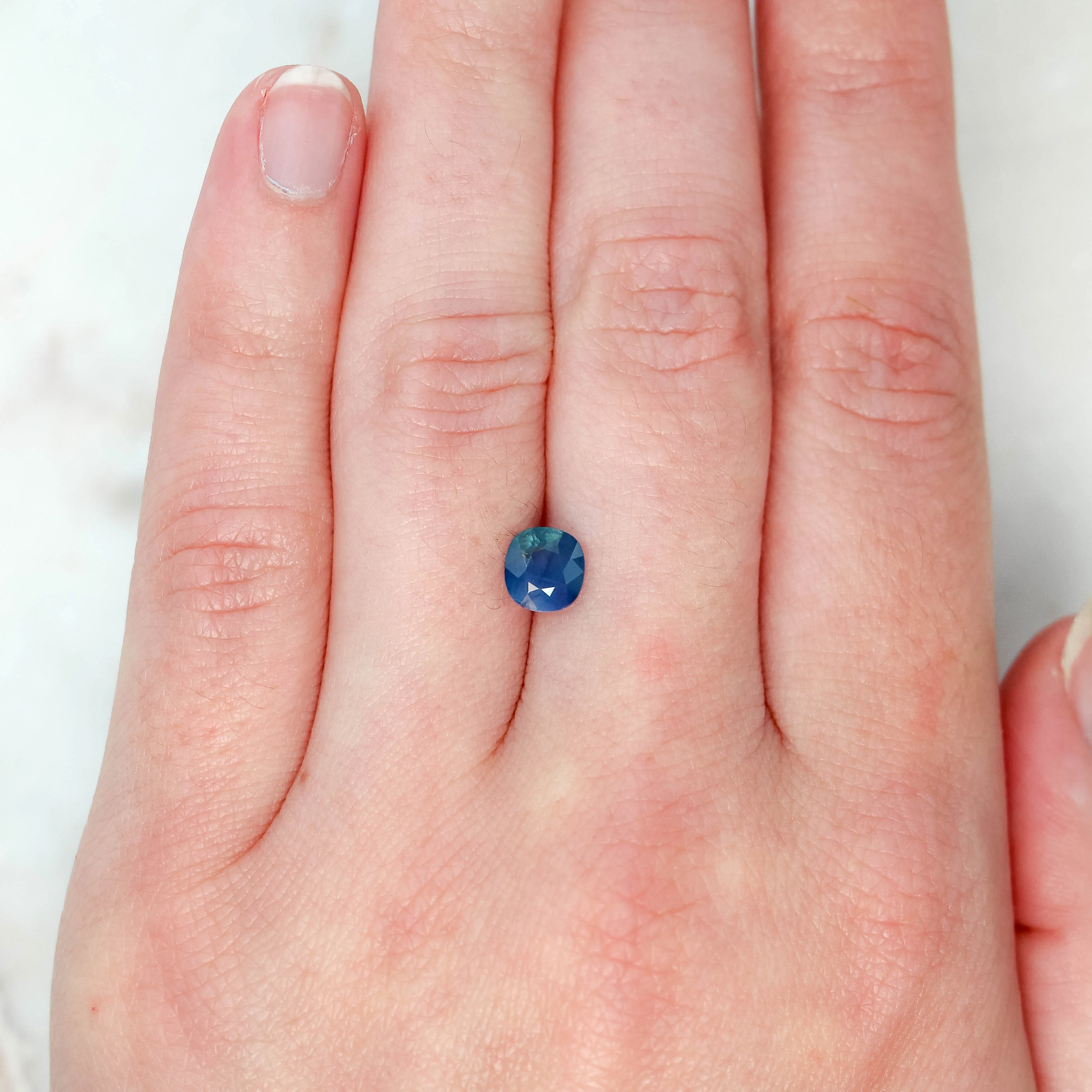 1.36 Carat Blue Cushion Cut Sapphire for Custom Work - Inventory Code BCS136 - Image 2