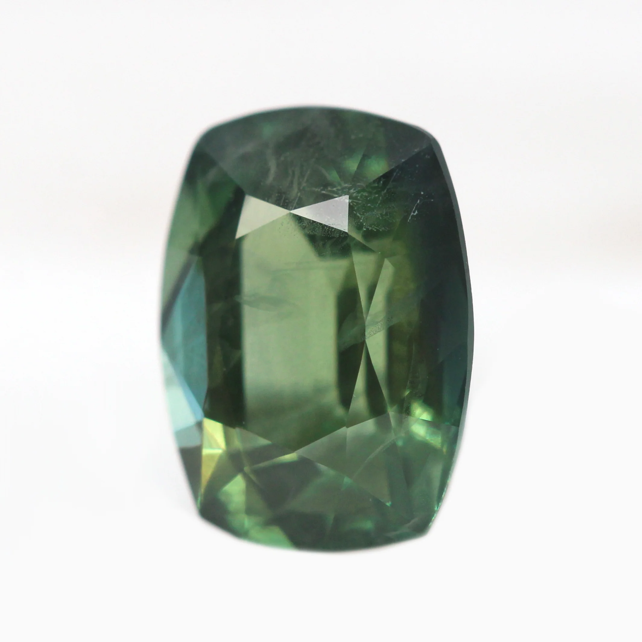 1.38 Carat Elongated Cushion Cut Green Sapphire for Custom Work - Inventory Code TGCS138 - Image 3