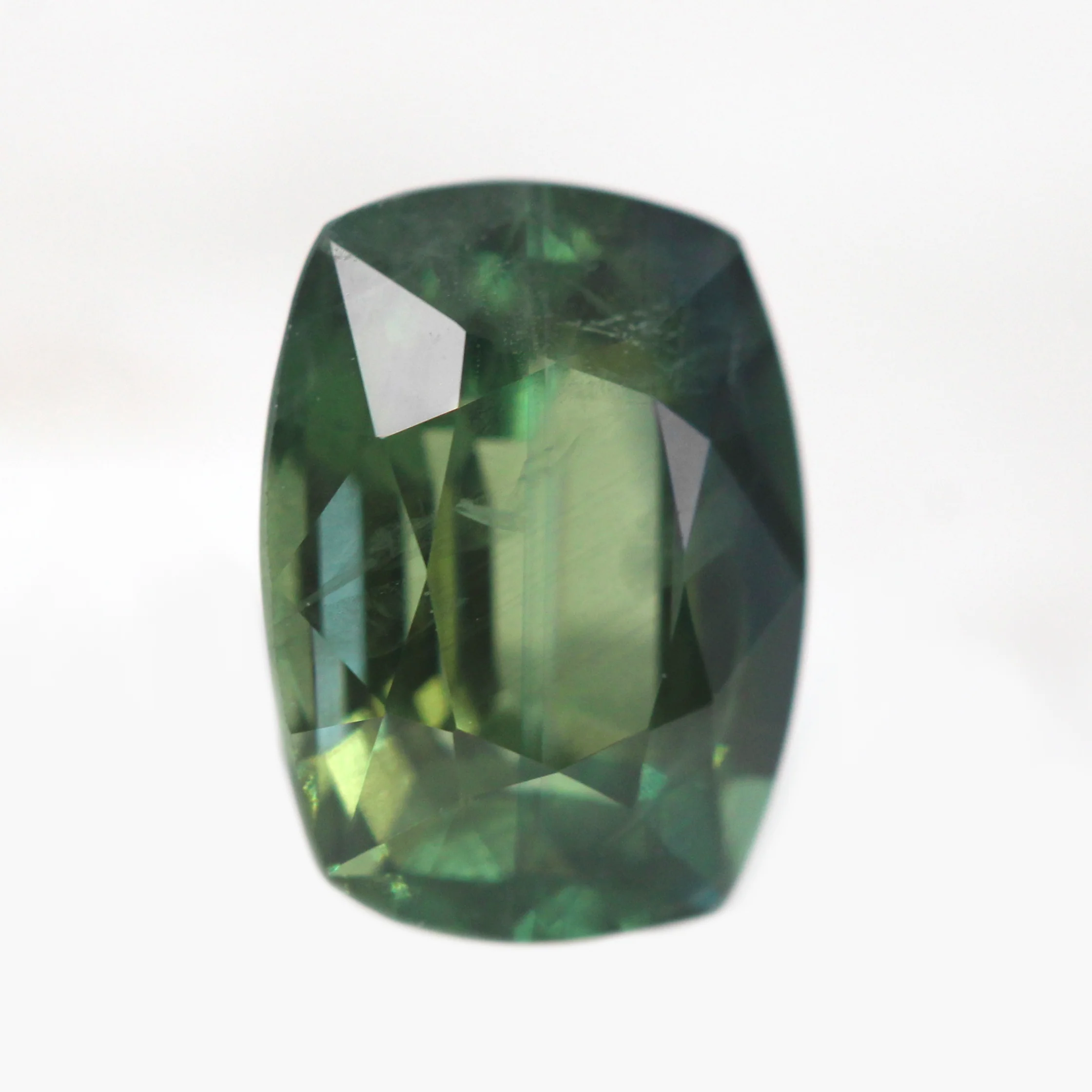 1.38 Carat Elongated Cushion Cut Green Sapphire for Custom Work - Inventory Code TGCS138 - Image 4
