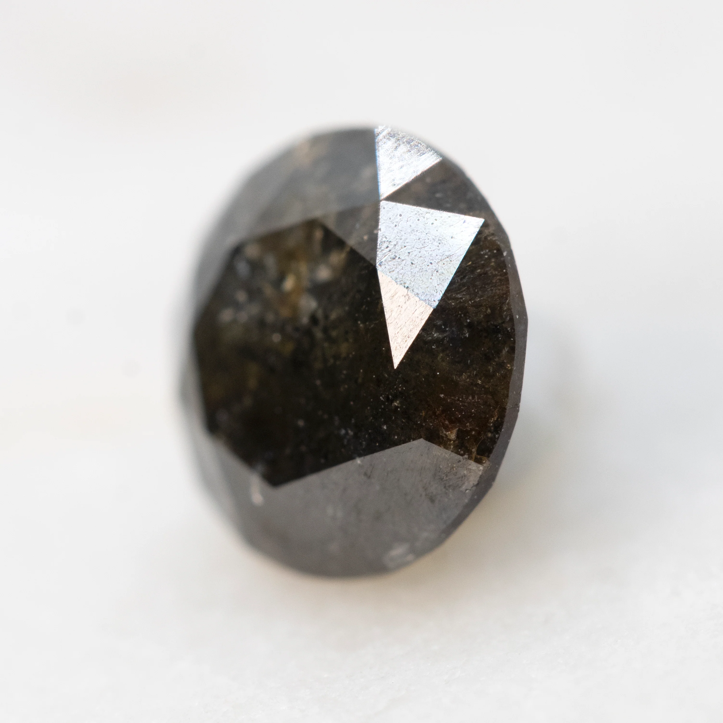 1.38 Carat Round Black Salt and Pepper Diamond for Custom Work - Inventory Code NBRD138 - Image 4
